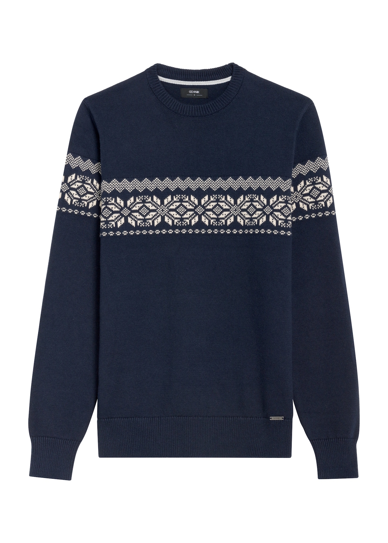 Navy blue men's sweater SWEMT-0177-68(Z25) - front product view on white background.