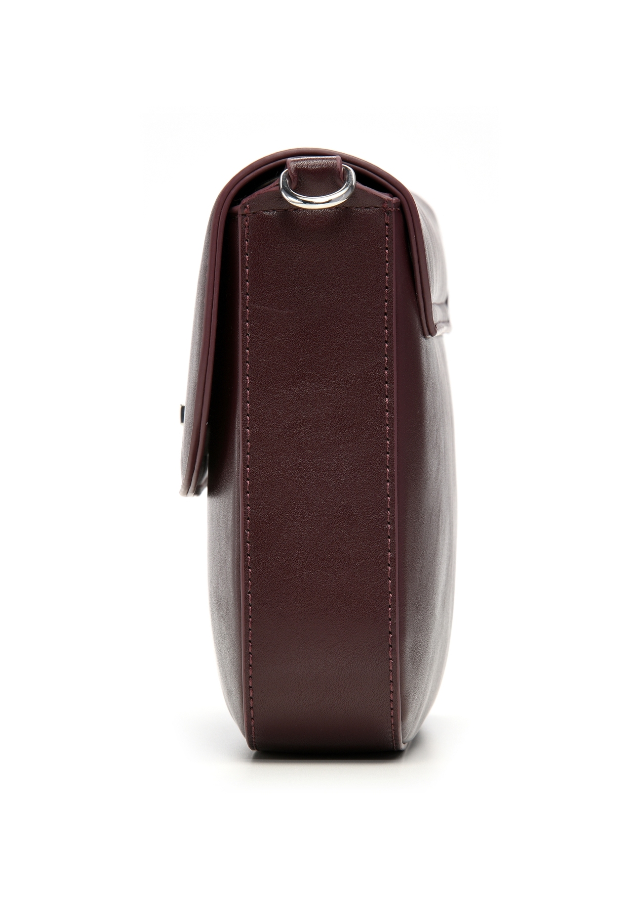 Burgundy women's shoulder bag TOREC-1262-4D(Z26), product view from the side on a white background.