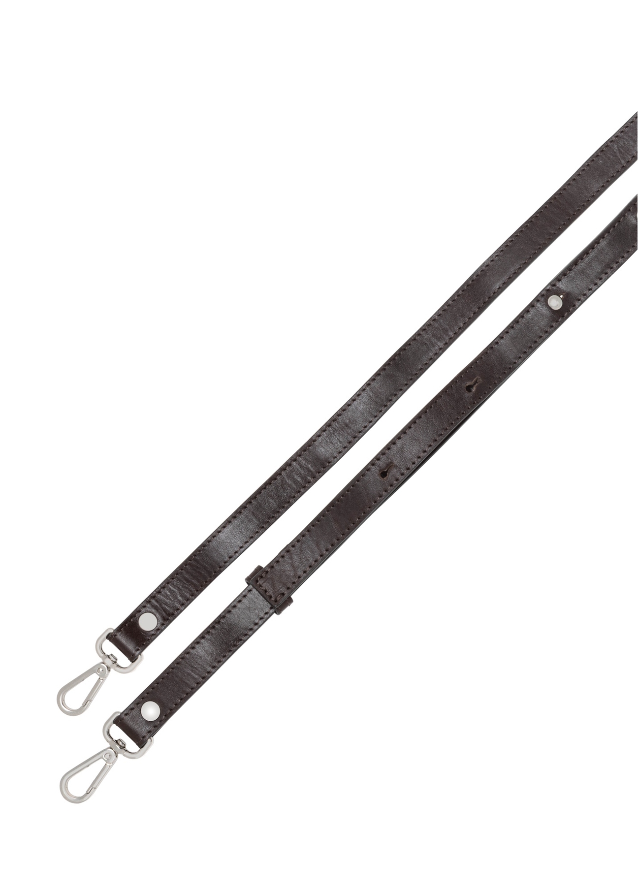 Dark brown small leather women's handbag TORES-1298-1H(W26), product strap view on white background.