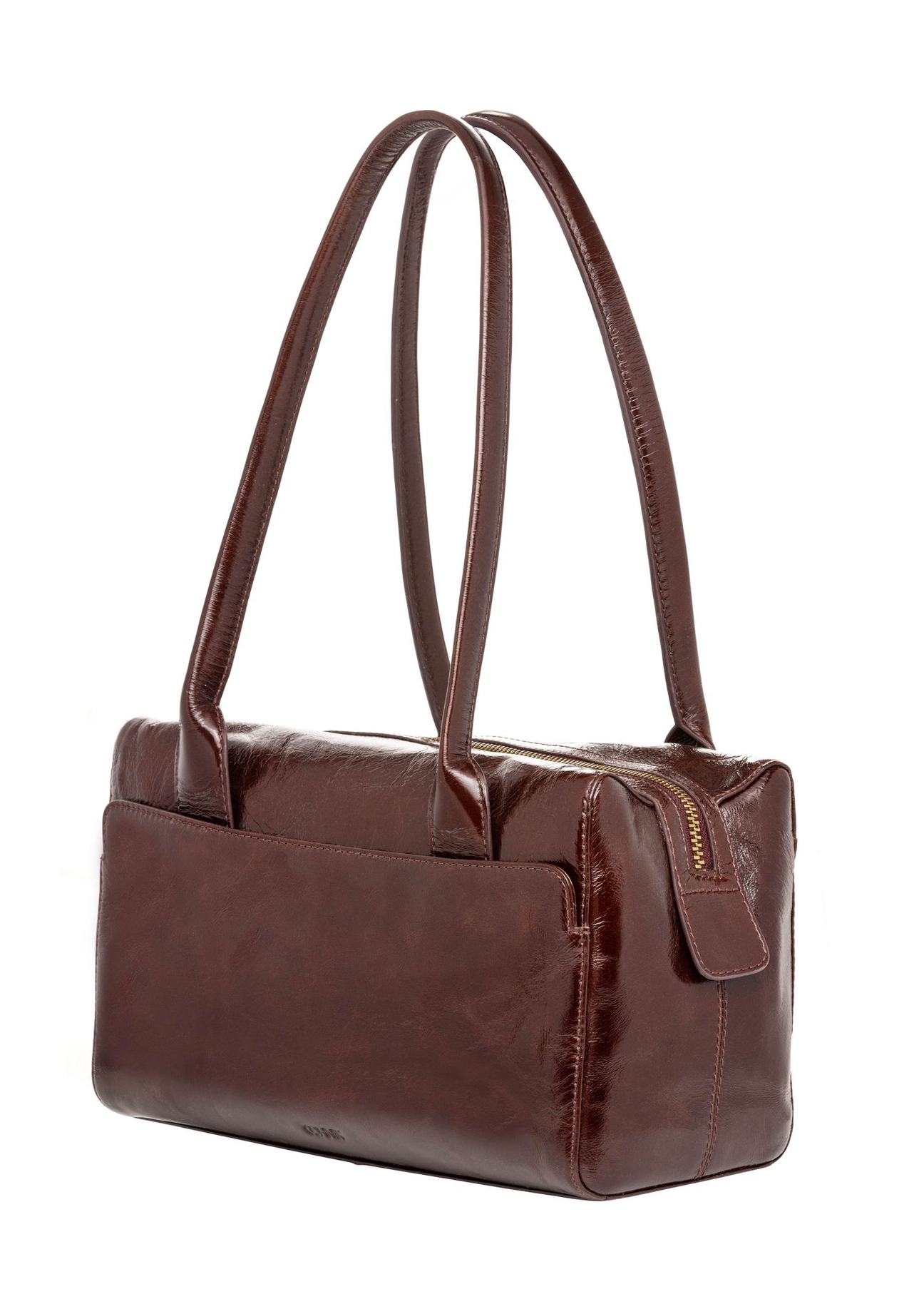 Leather burgundy women's shoulder bag TORES-1392-4E(Z26) - diagonal product view, on a white background.