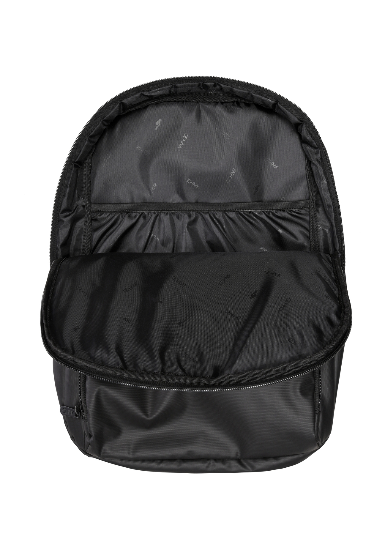 Black men's backpack TORMN-0410-99(W26) - product view from above, on a white background.