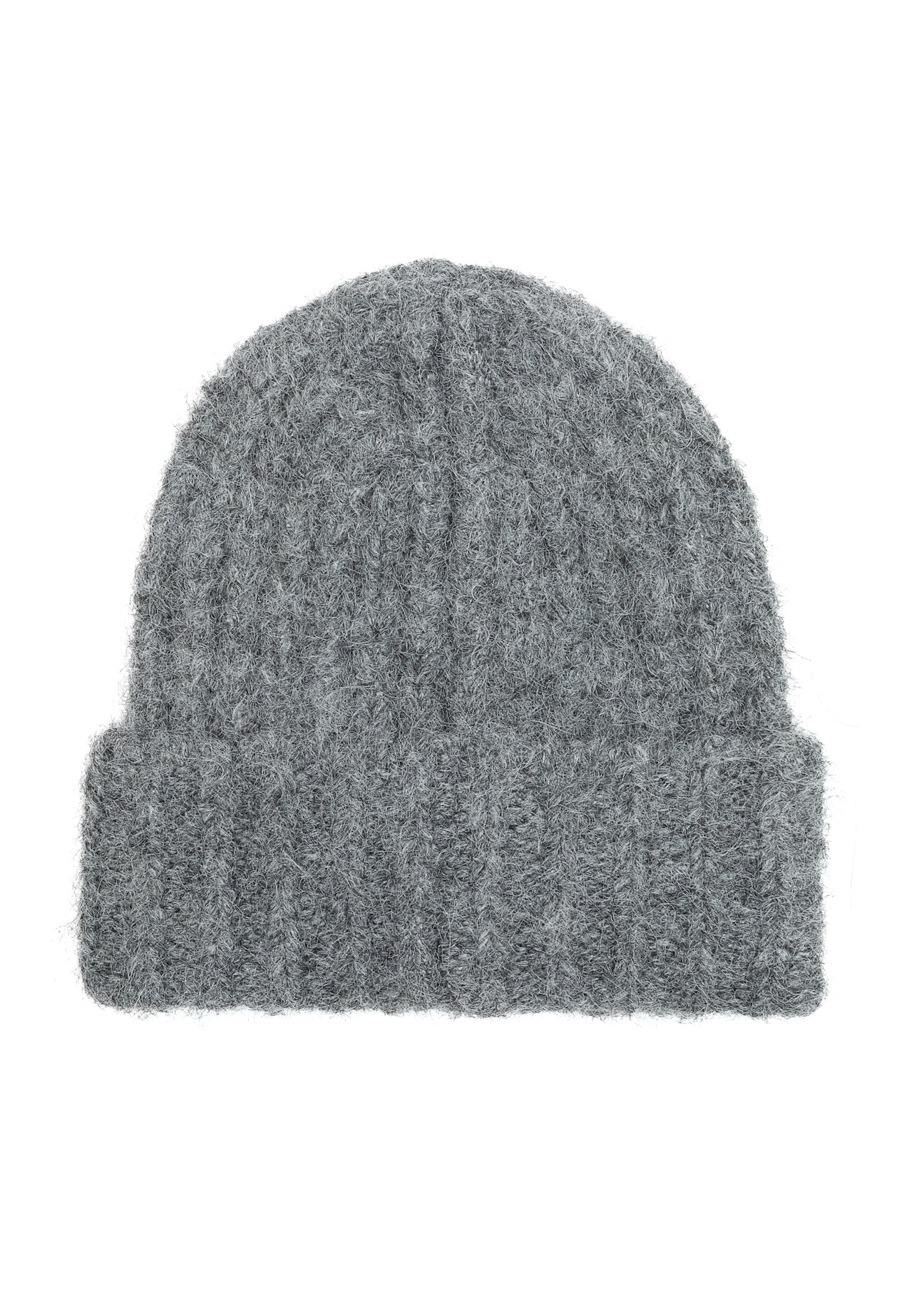 Women's winter hat in gray CZADT-0205-95(Z25), product view from the back on a white background.