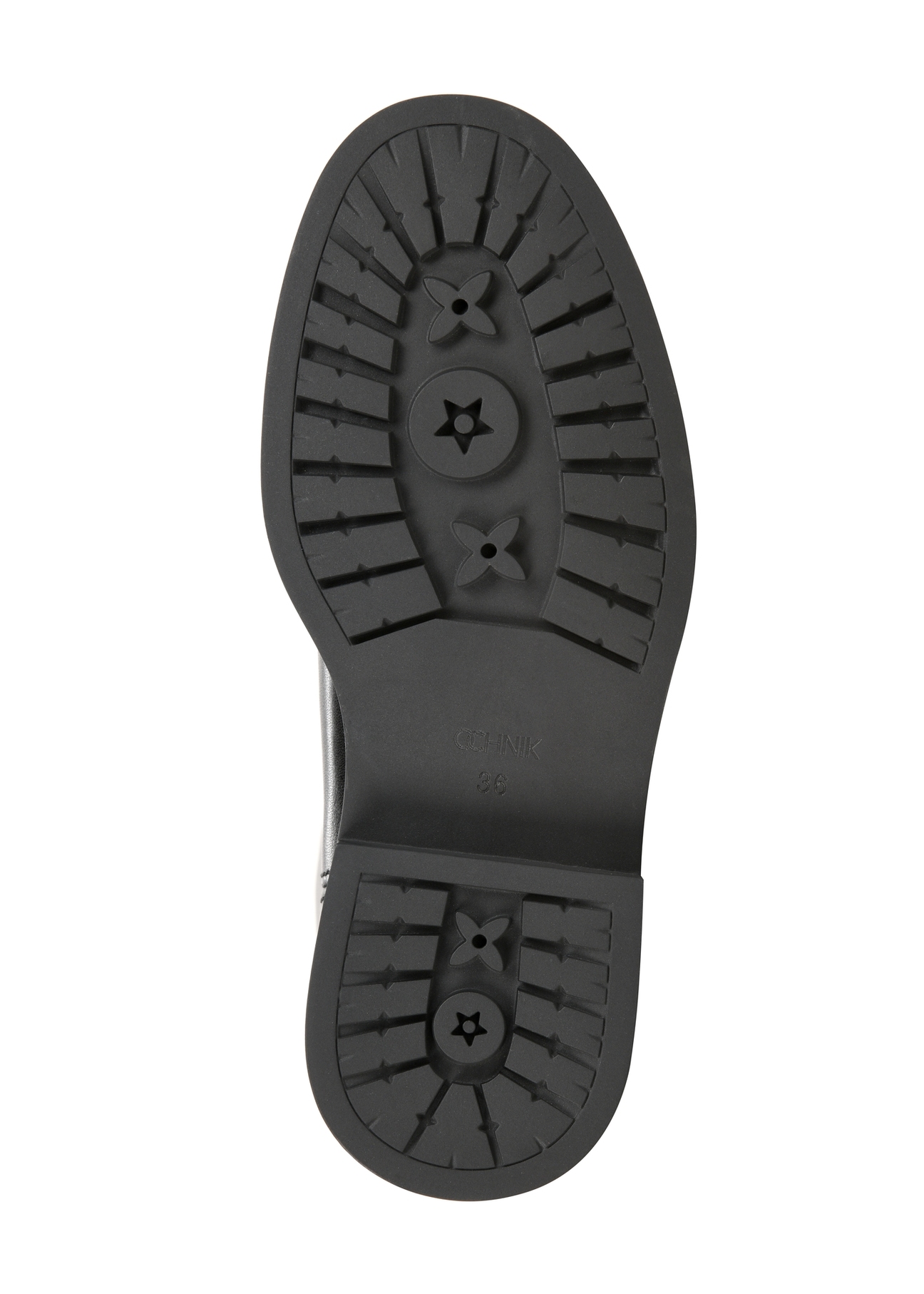 Women's leather ankle boots BUTYD-1216-99(Z25), product view from below on a white background.