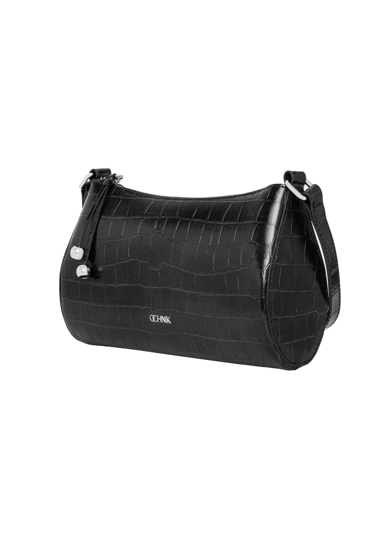 Black croco women's handbag TOREC-1286-9G(Z26), diagonal product view on a white background.