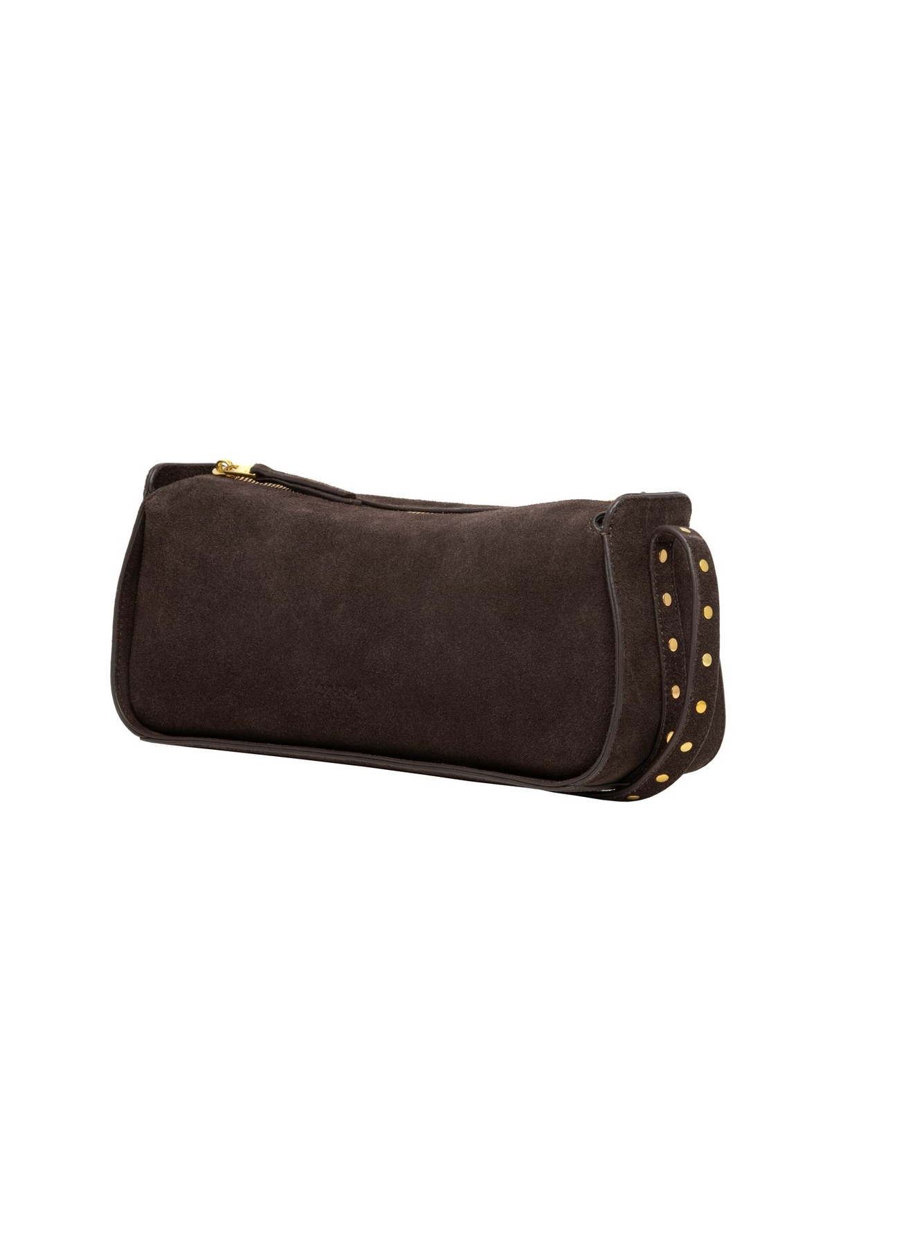 Brown suede women's handbag TORES-1383-1I(Z26) - diagonal product view, on a white background.