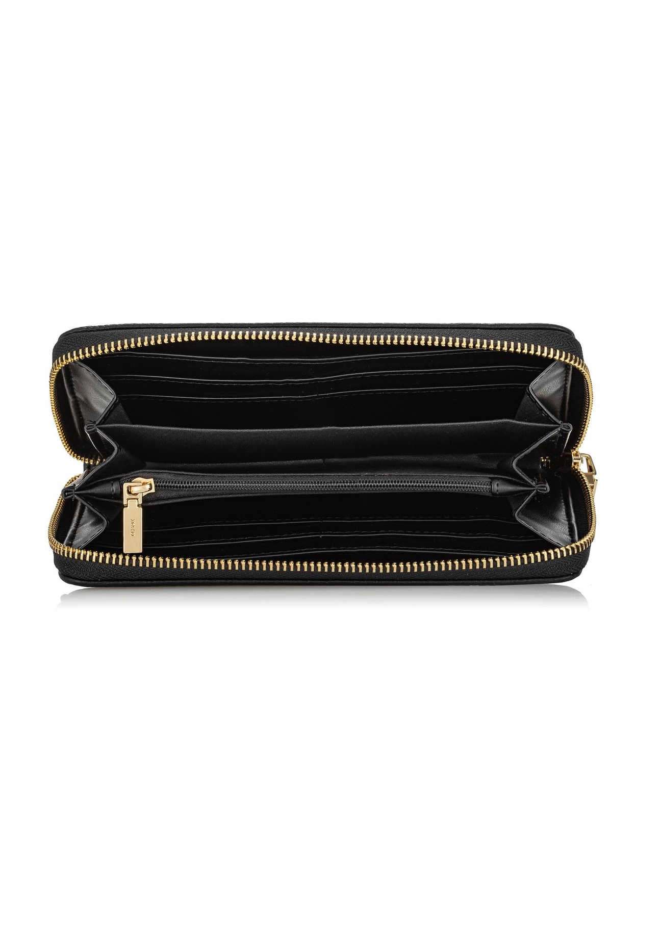 Large black women's wallet with logo POREC-0377-99(W24)-05