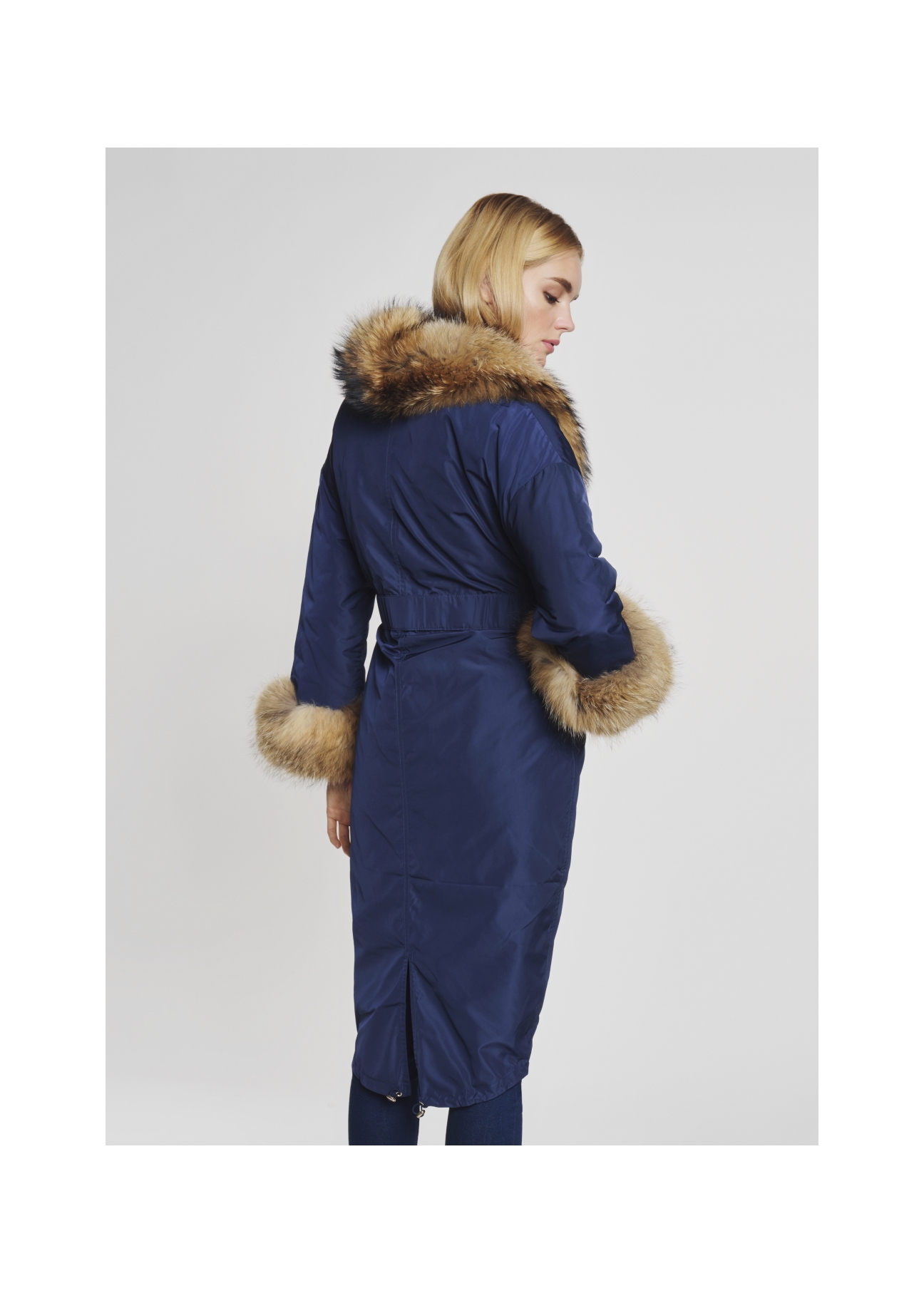 Warm women's jacket with an elongated form KURDT-0155-69(Z21)-08