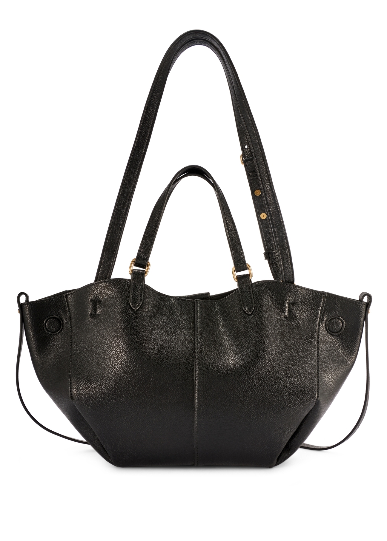 Black women's shoulder bag TOREC-1231-99(W26), product view from the back on a white background.