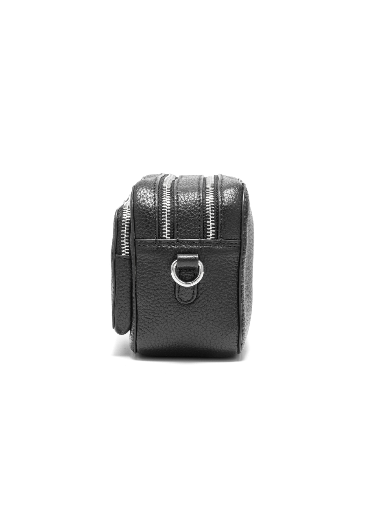 Black leather women's handbag TORES-1036D-99(Z25), product view from the side on a white background.
