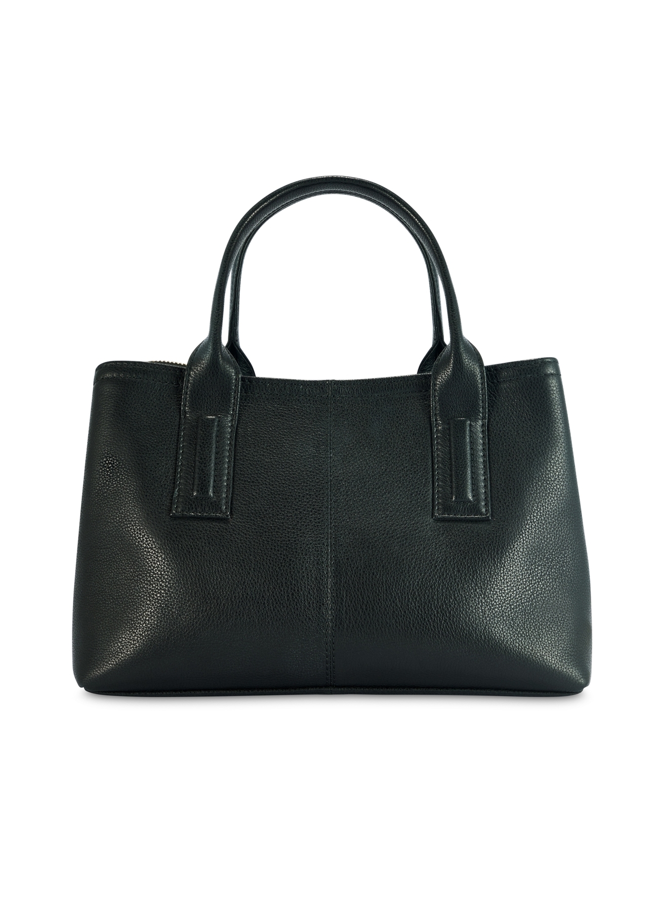 Black leather women's handbag TORES-1156-99(Z25), product view from the back on a white background.