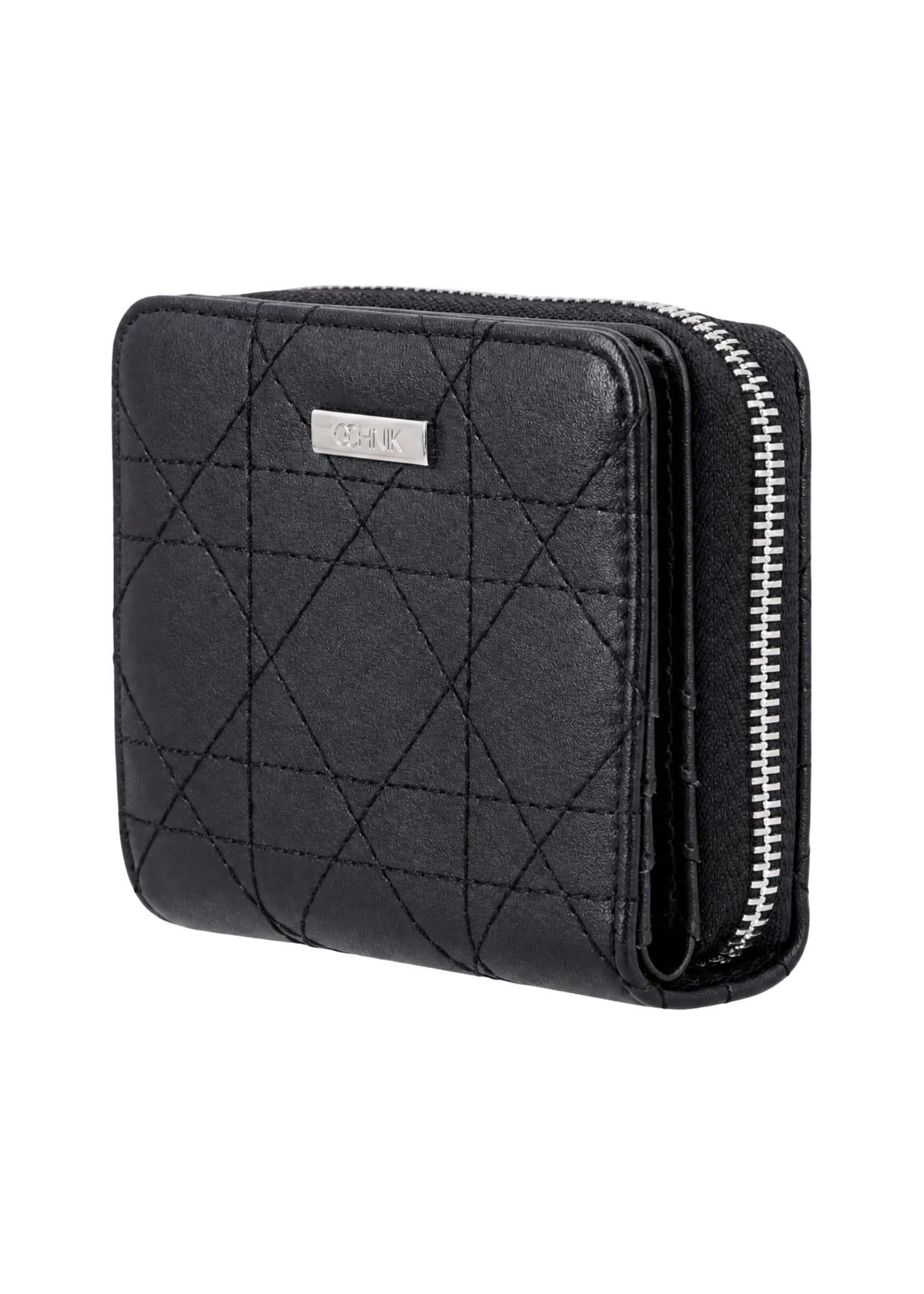 Medium women's wallet with stitching POREC-0442-9P(Z26), diagonal product view on white background.