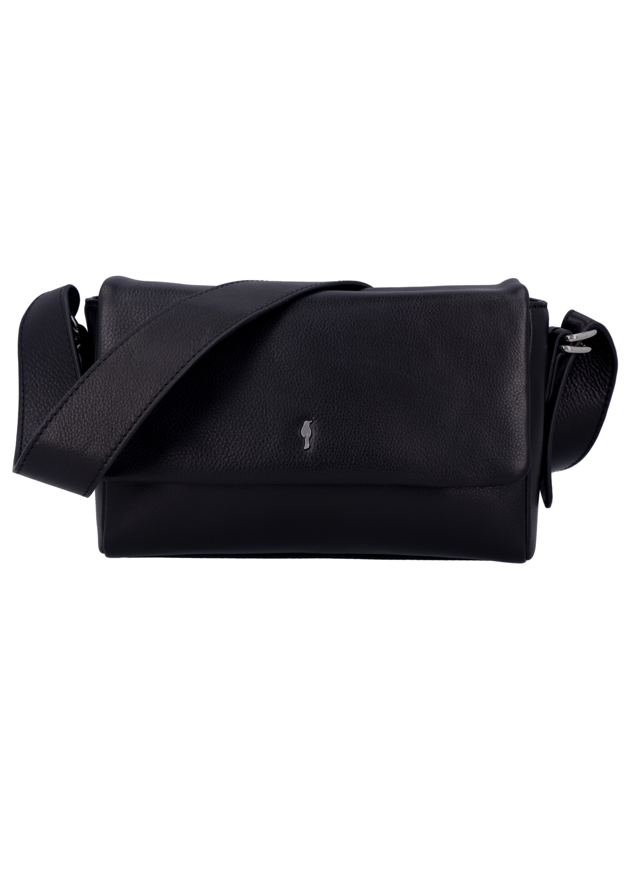 Black leather women's handbag TORES-1377-99(Z26), front product view on white background.