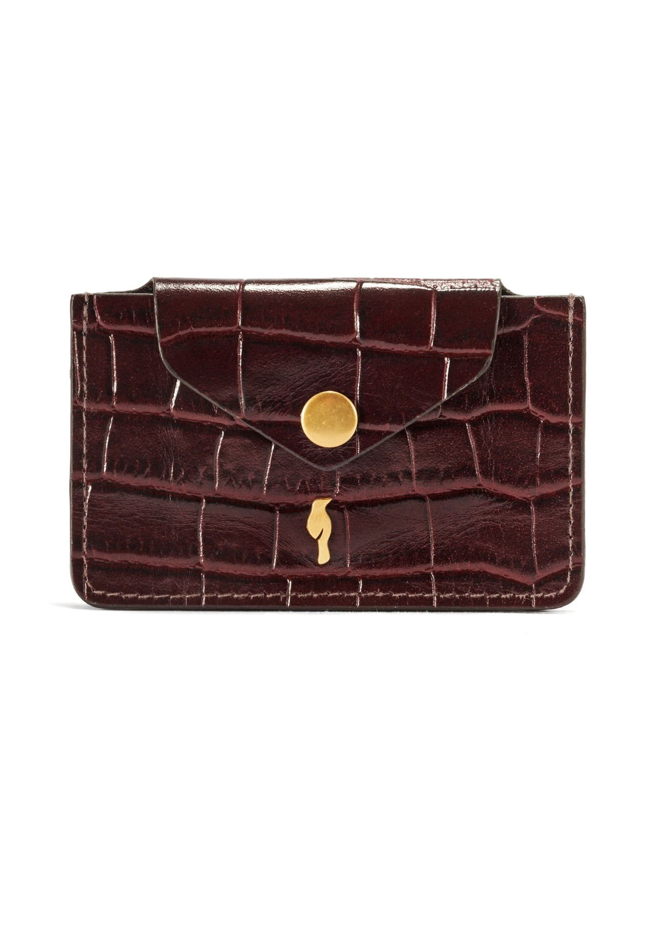 Small burgundy leather women's wallet PORES-0890B-49(Z25) - front product view on white background.