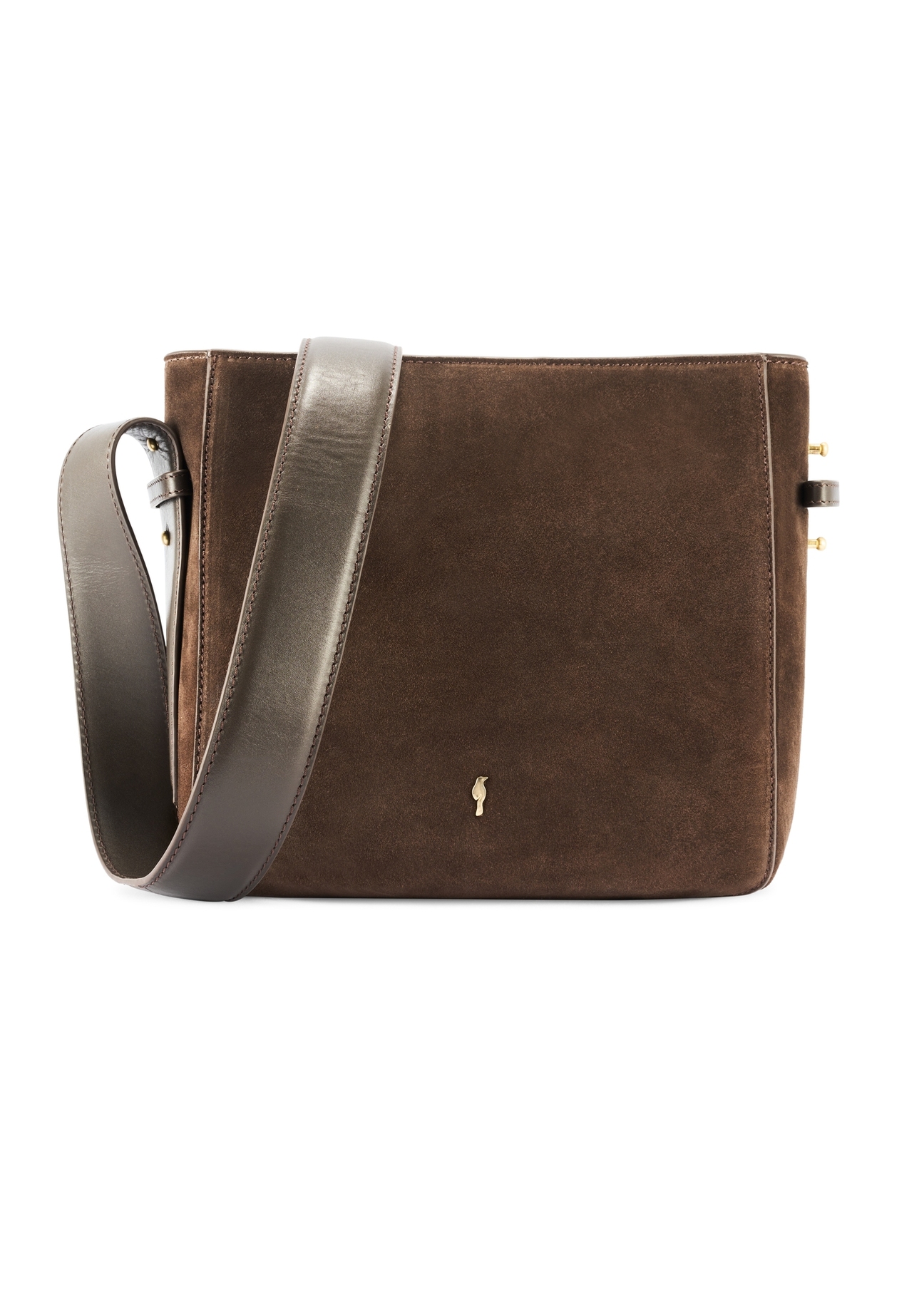 Brown leather women's handbag TORES-1251-1I(W26) - front product view, on a white background.