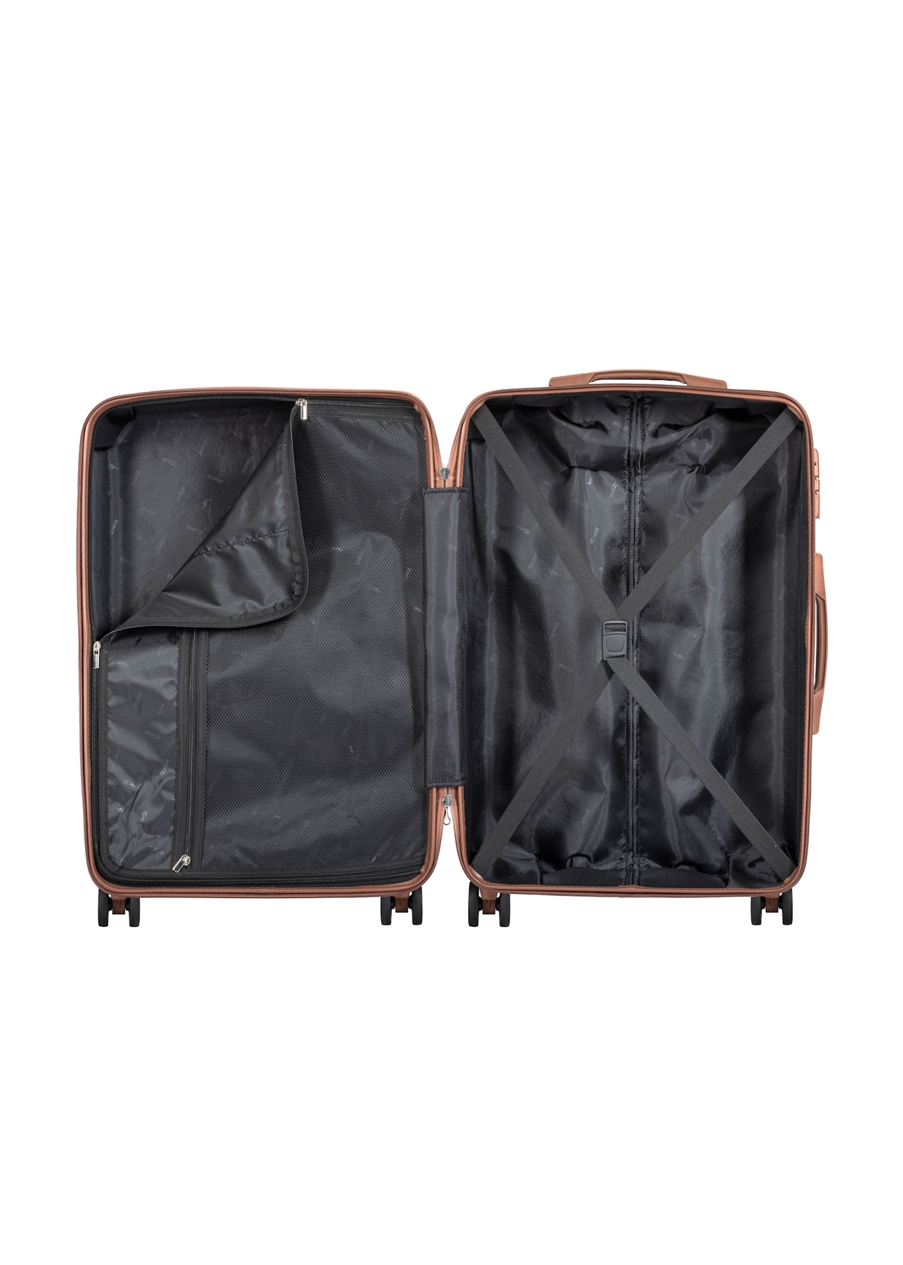 Medium suitcase on wheels WALAB-0084-7D-24(W26), product view inside on white background.