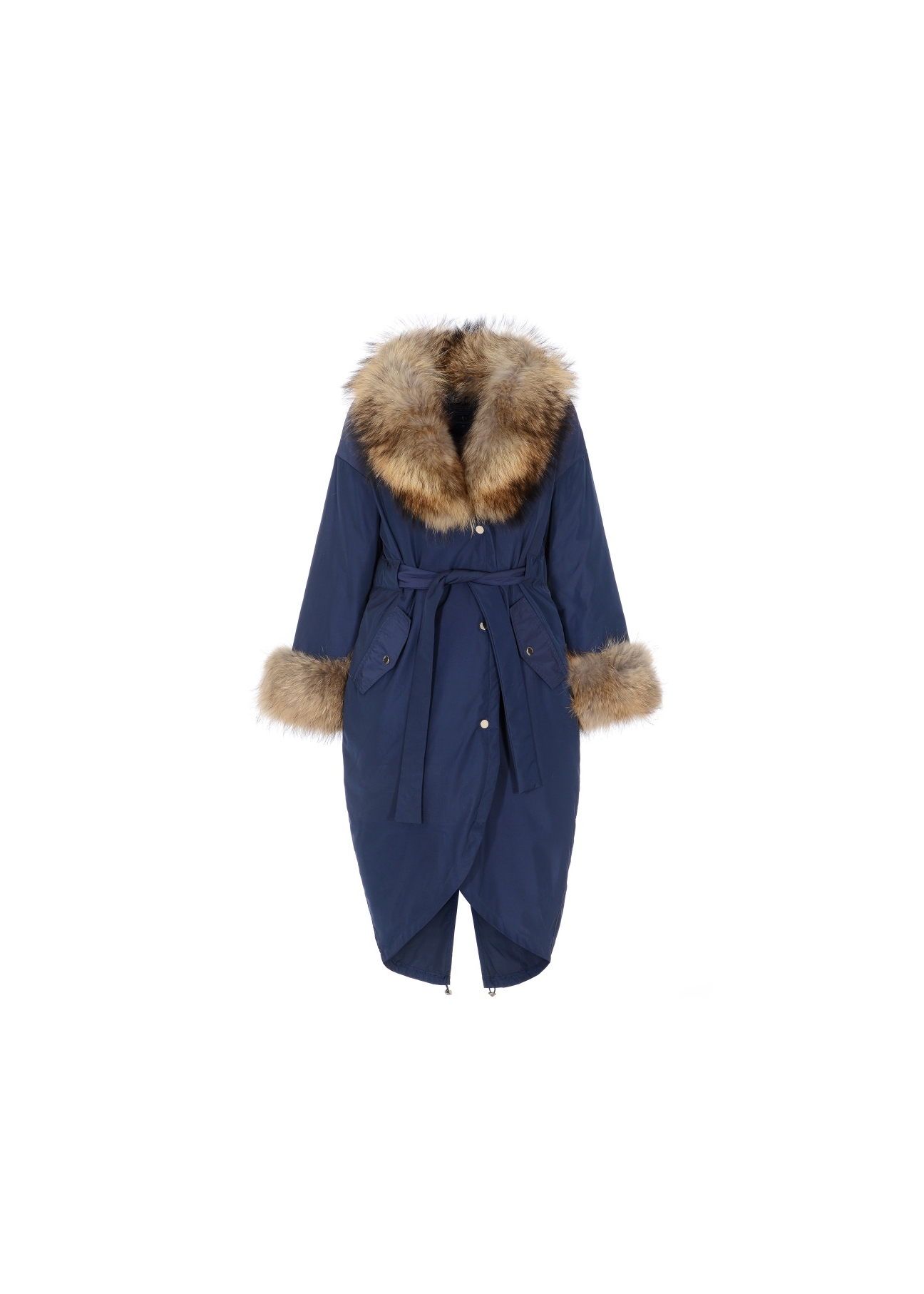 Warm women's jacket with an elongated form KURDT-0155-69(Z21)-02