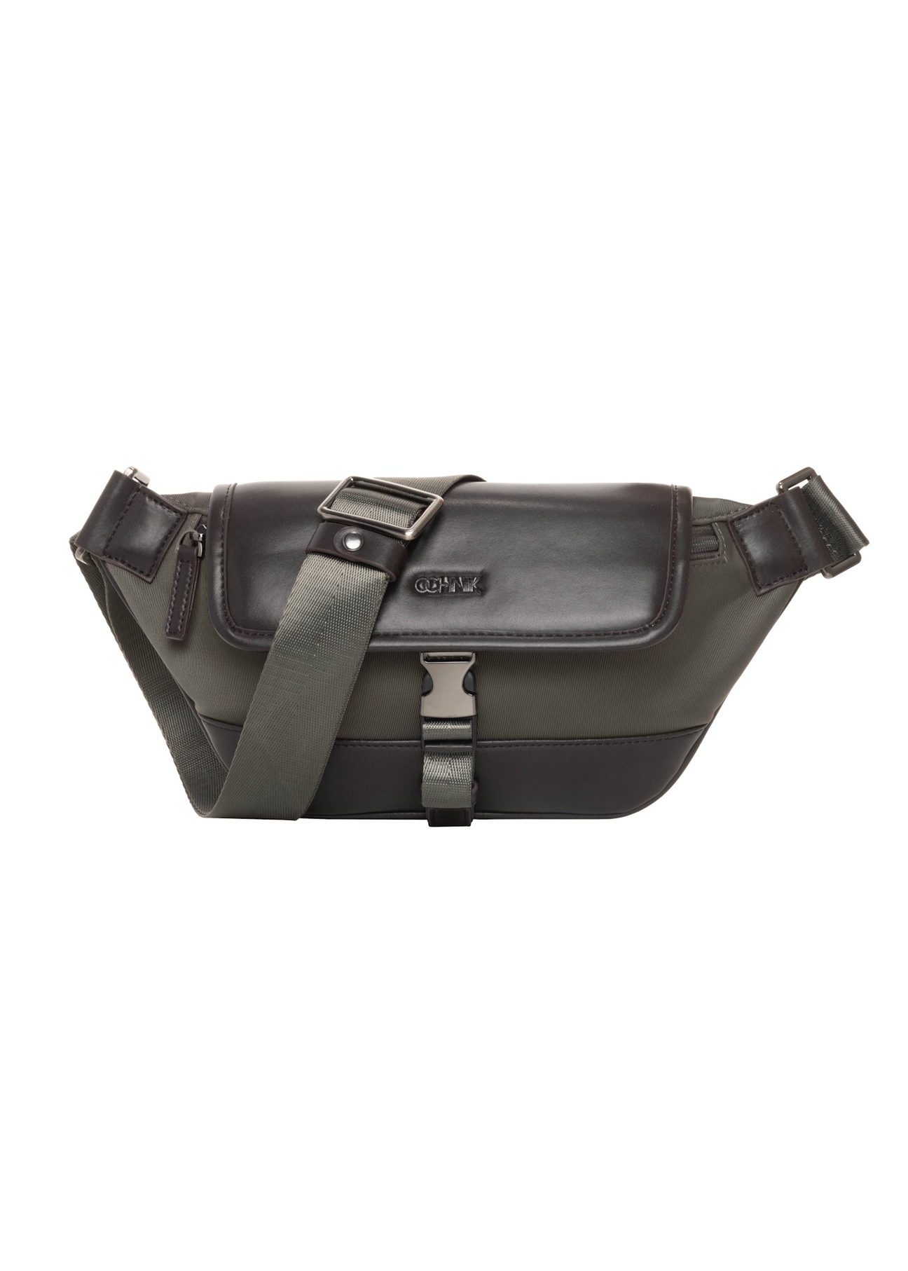 Men's khaki shoulder bag TORMN-0438-8B(Z26), front product view on white background.