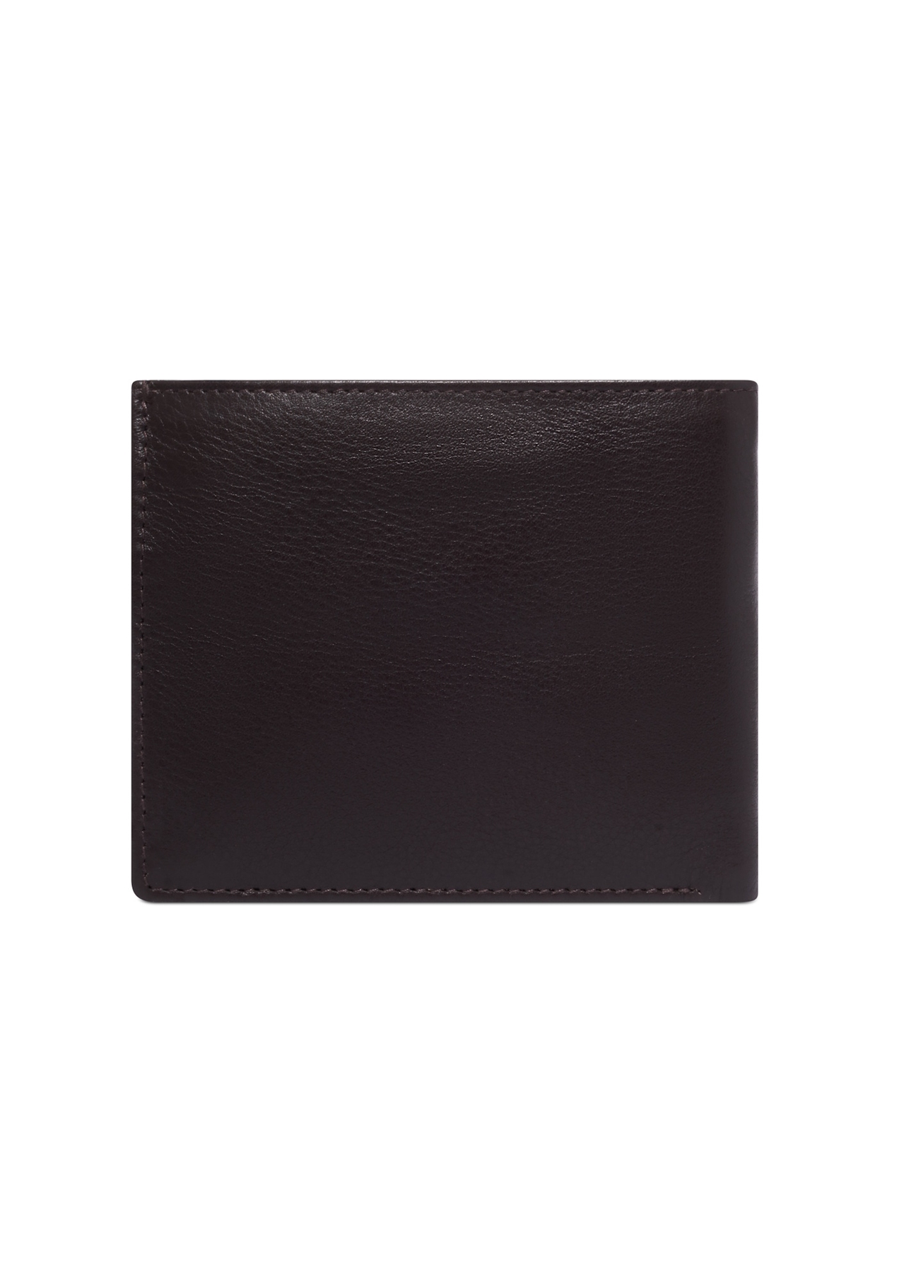 Small men's leather wallet in brown color PORMS-0708-1H(Z26), product view from the back on a white background.