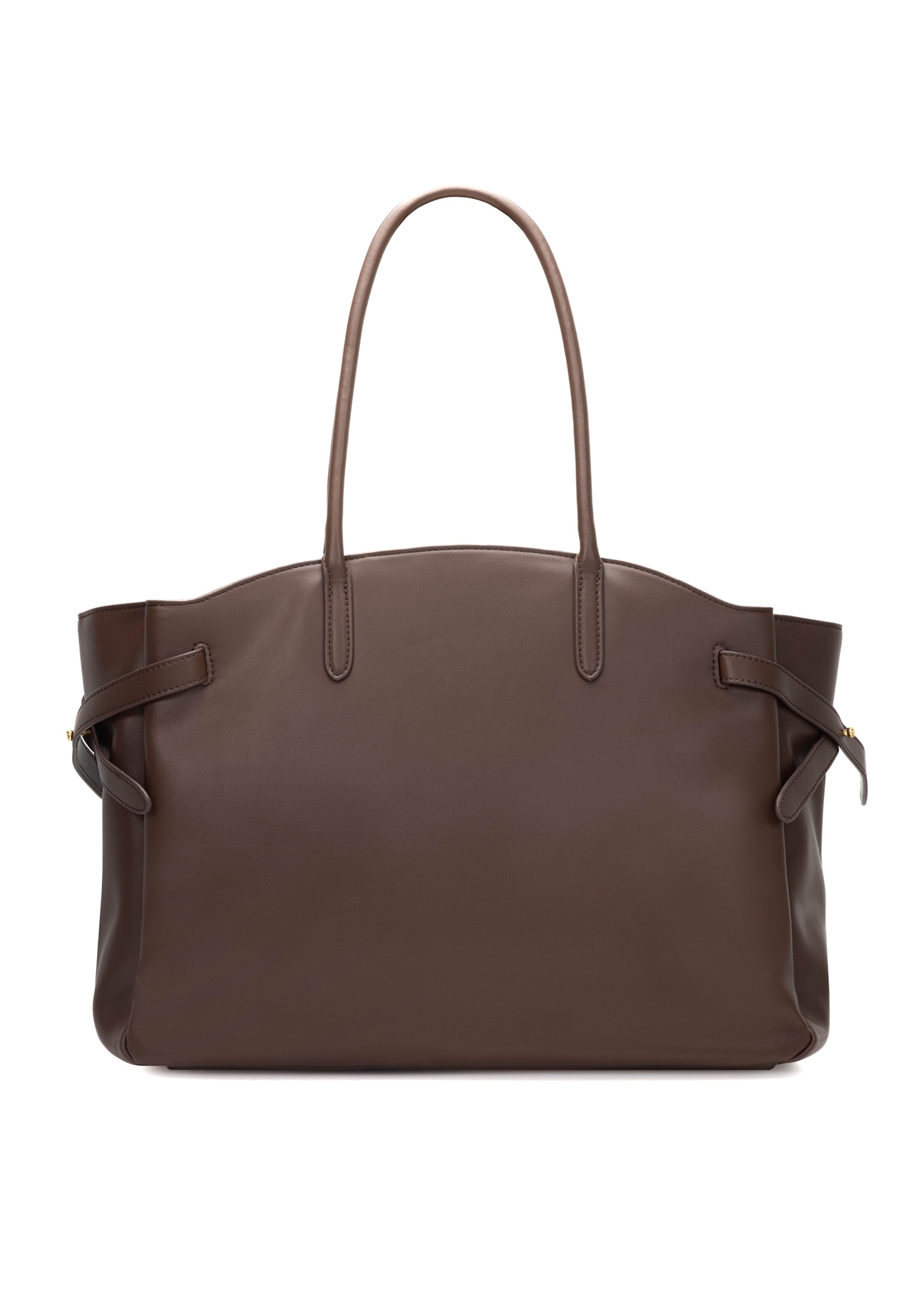 Large brown women's handbag TOREC-1135-1H(W26), product view from the back on a white background.