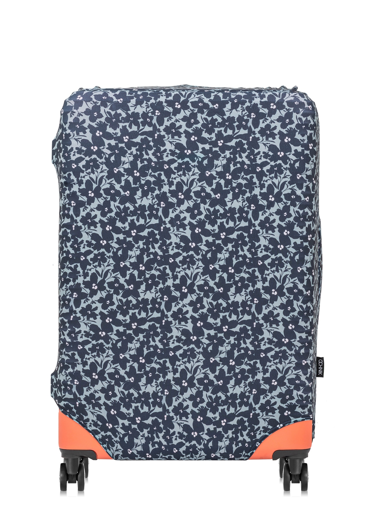Floral large suitcase cover AW-013-0004-15-L(W25), product view on the suitcase on a white background.