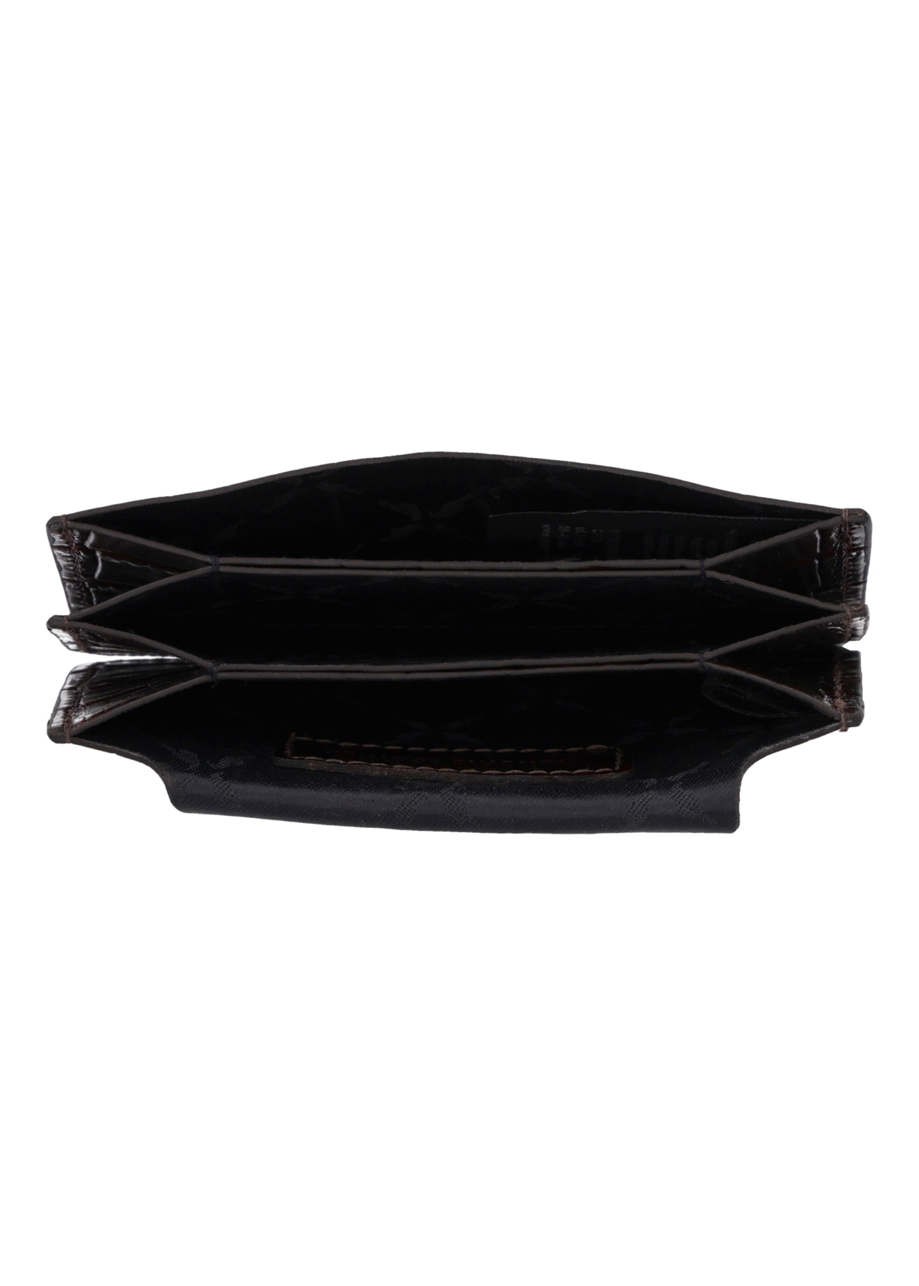 Small burgundy leather women's wallet PORES-0890B-4D(Z26), product view inside on white background.