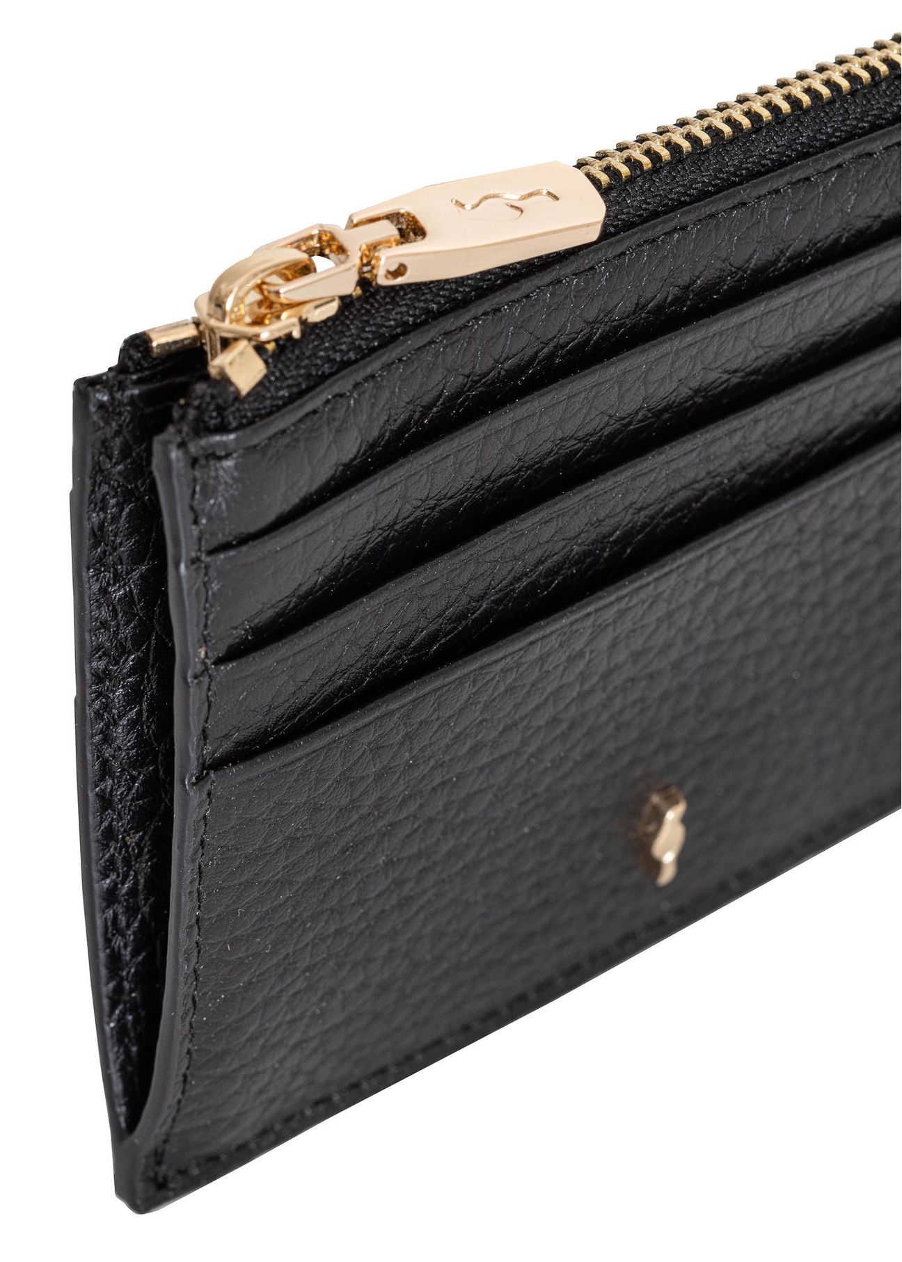 Small women's leather wallet PORES-0806R-99(Z25) close-up detail on white background.