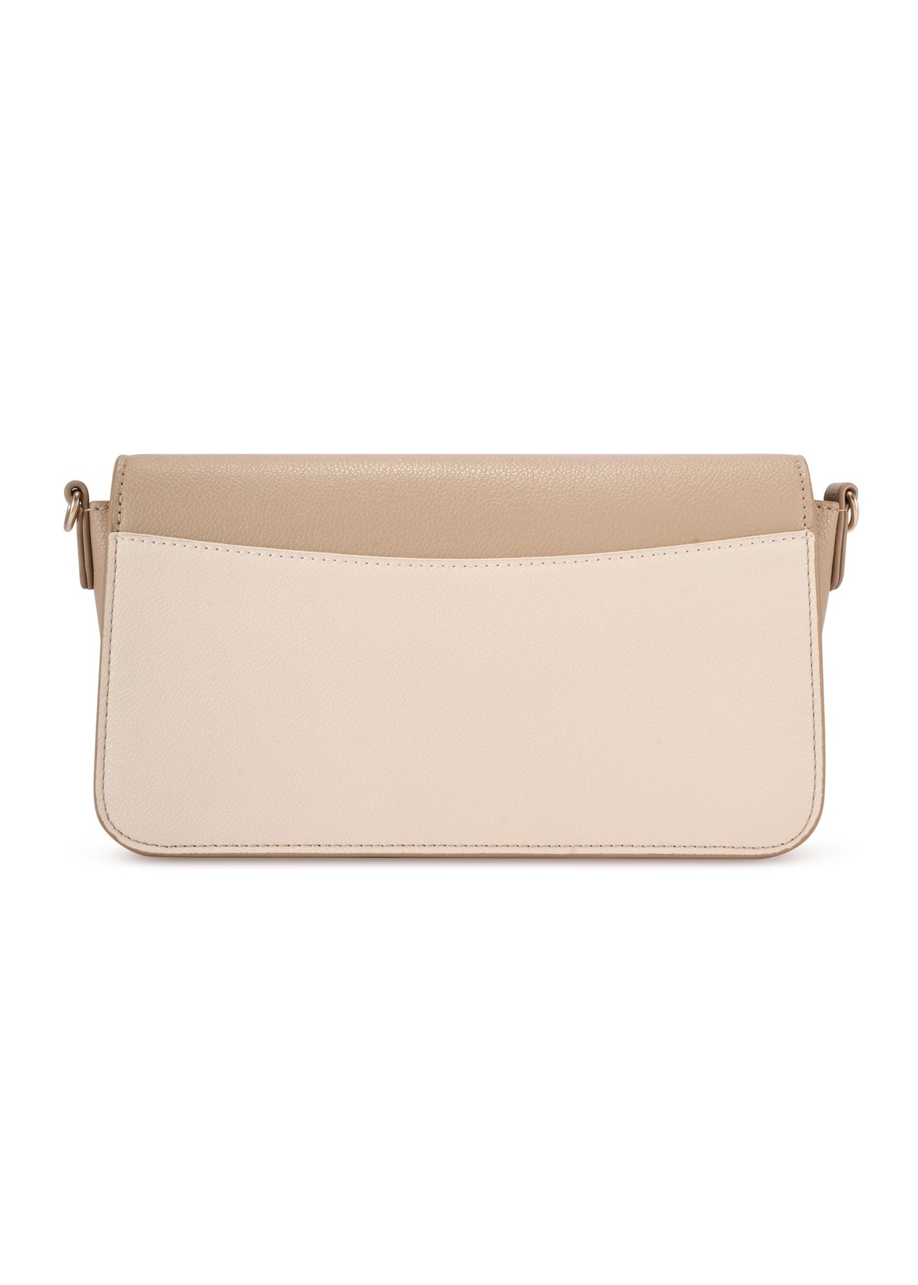 Cream women's messenger bag TOREC-1120-0P(W26) - product view from the back, on a white background.