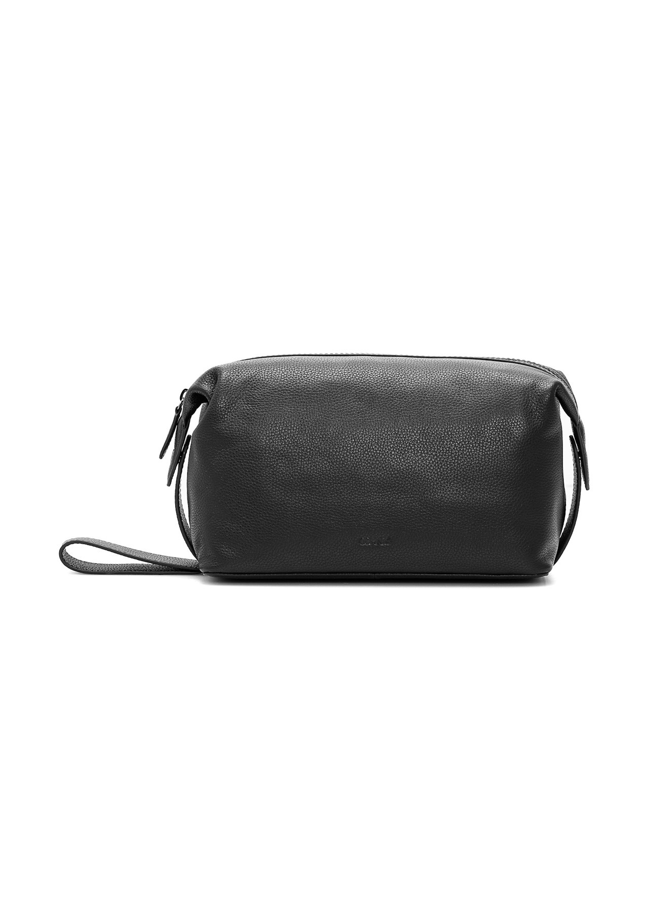 Large black men's cosmetic bag TORMS-0475-99(Z25), front product view on white background.