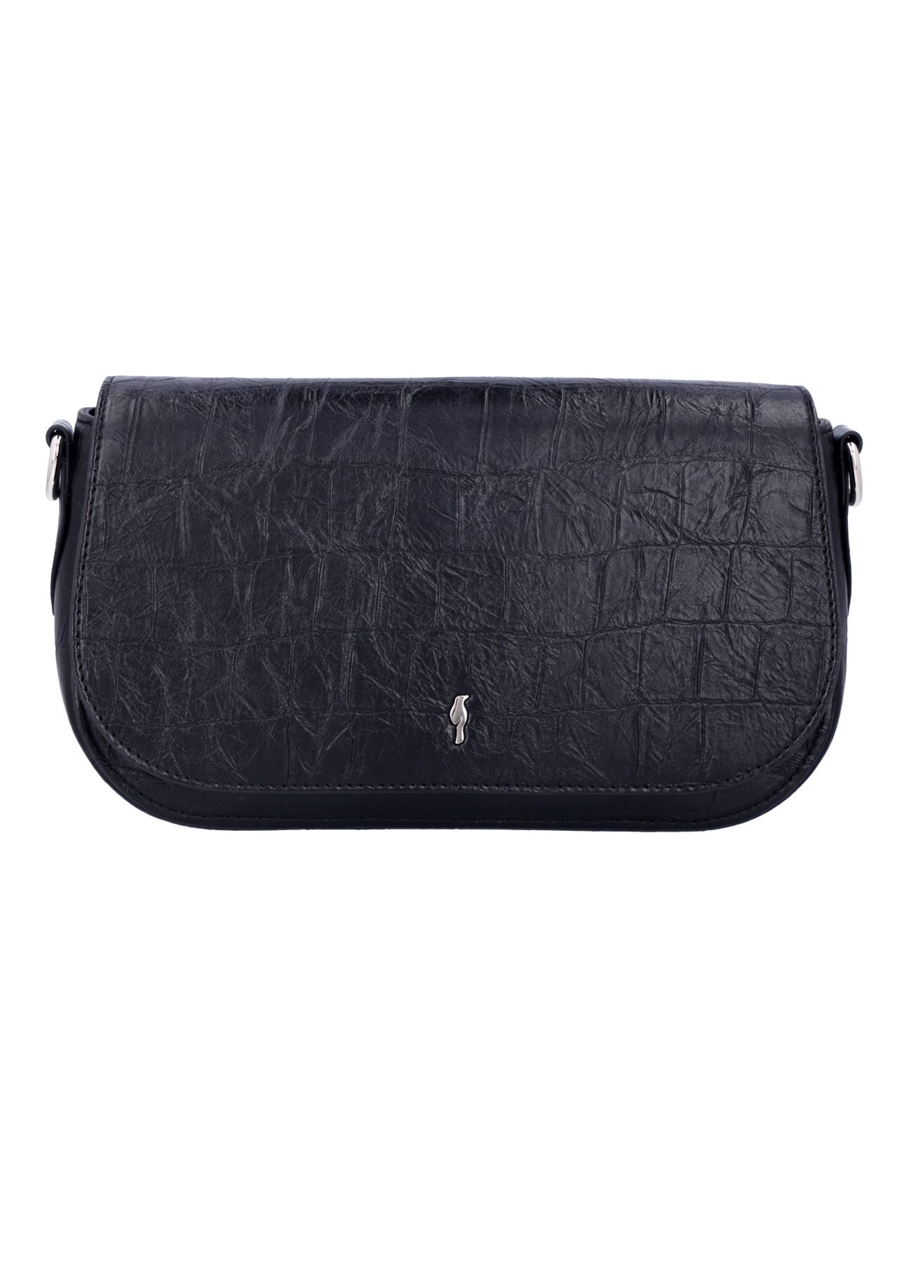 Black croco women's handbag TOREC-1308-9G(Z26), front product view on white background.