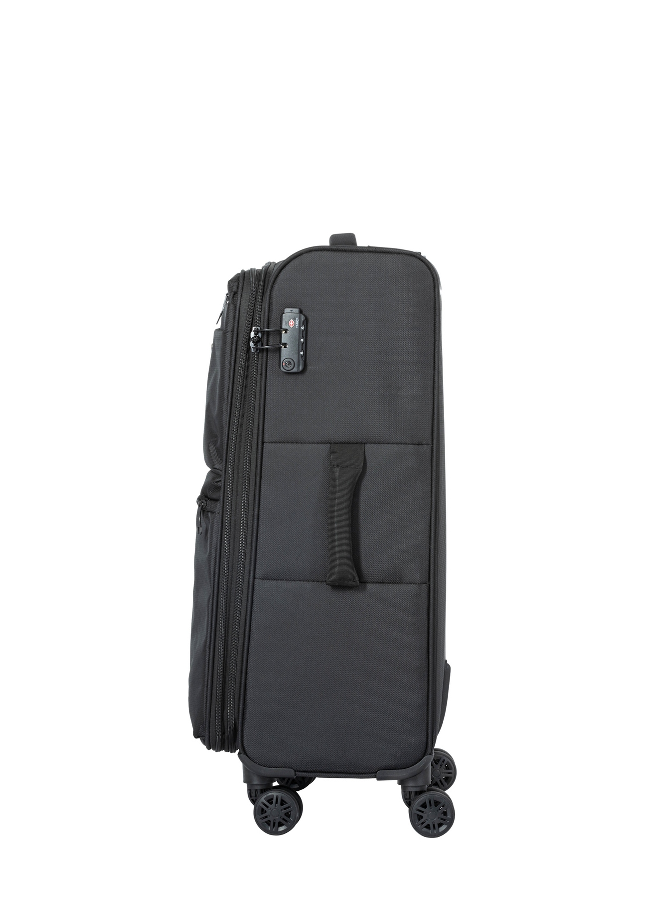 Medium suitcase on wheels WALNY-0048-99-24(W26), side view of the product on a white background.