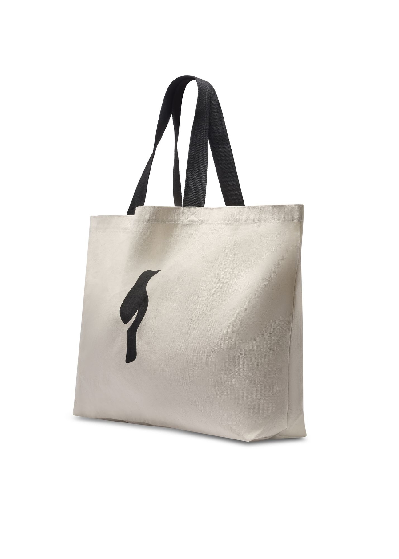 Cream cotton bag TOREN-0136-0C(W26) - diagonal product view, on a white background.