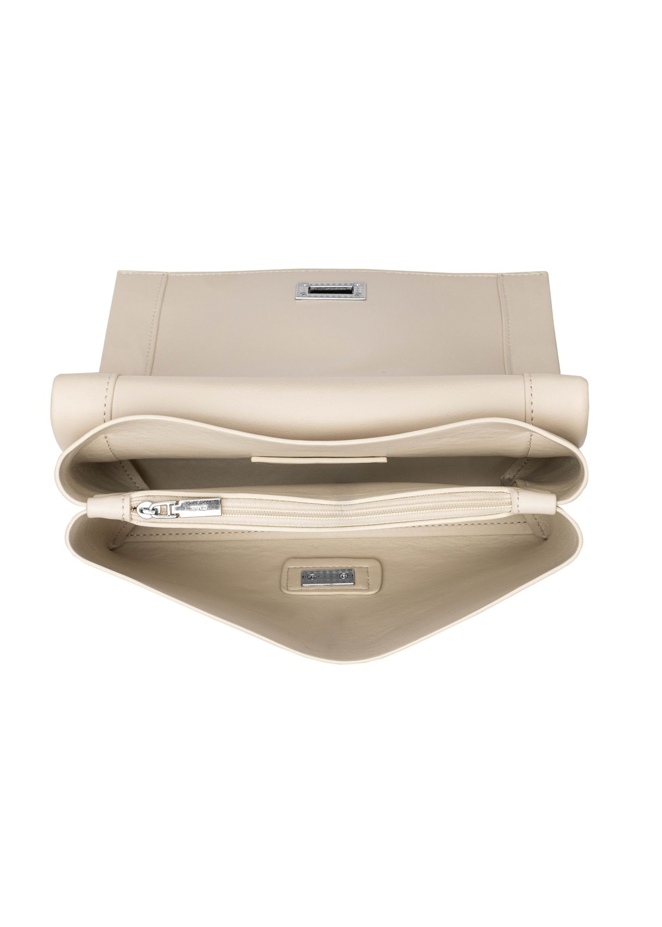 Cream small women's handbag TOREC-1282-0B(Z26) - product view from above, on a white background.
