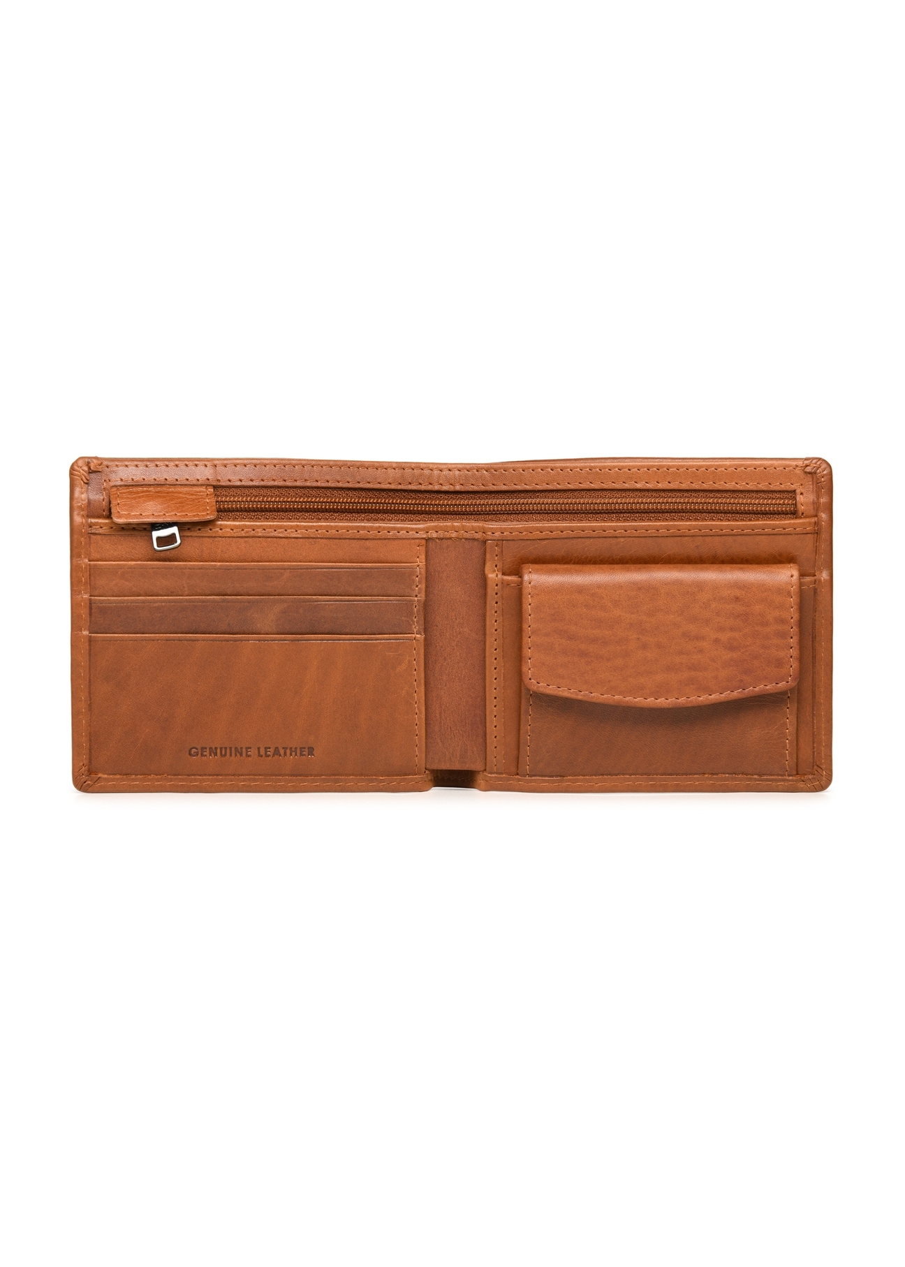Men's leather wallet PORMS-0301A-88(Z25), product view from the inside on a white background.