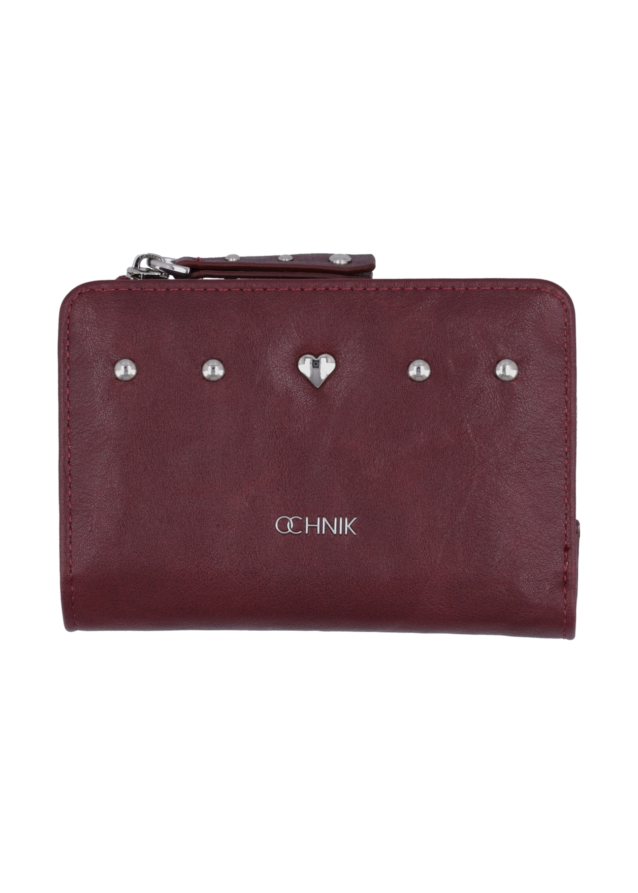 Burgundy small women's wallet POREC-0445-4D(Z26) - front product view, on white background.
