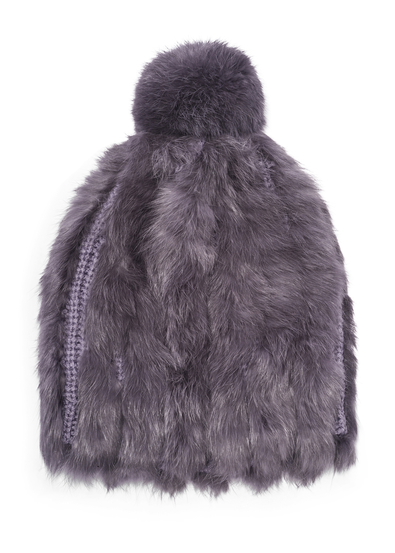 Grey women's fur hat CZADF-0034-94(Z26), front view of the product on a white background.