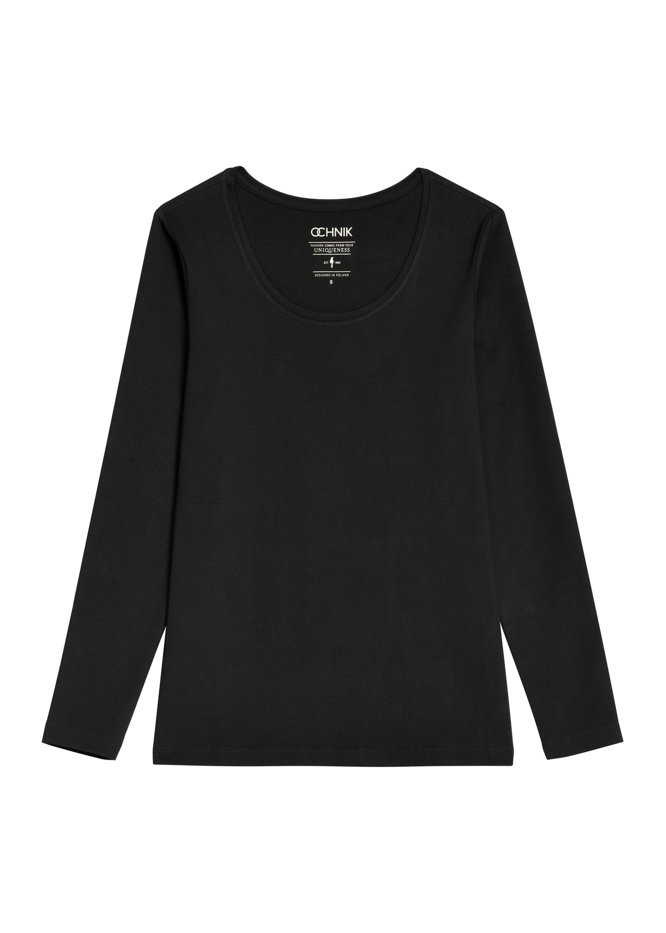 Women's black long sleeve blouse LSLDT-0038-99(KS)