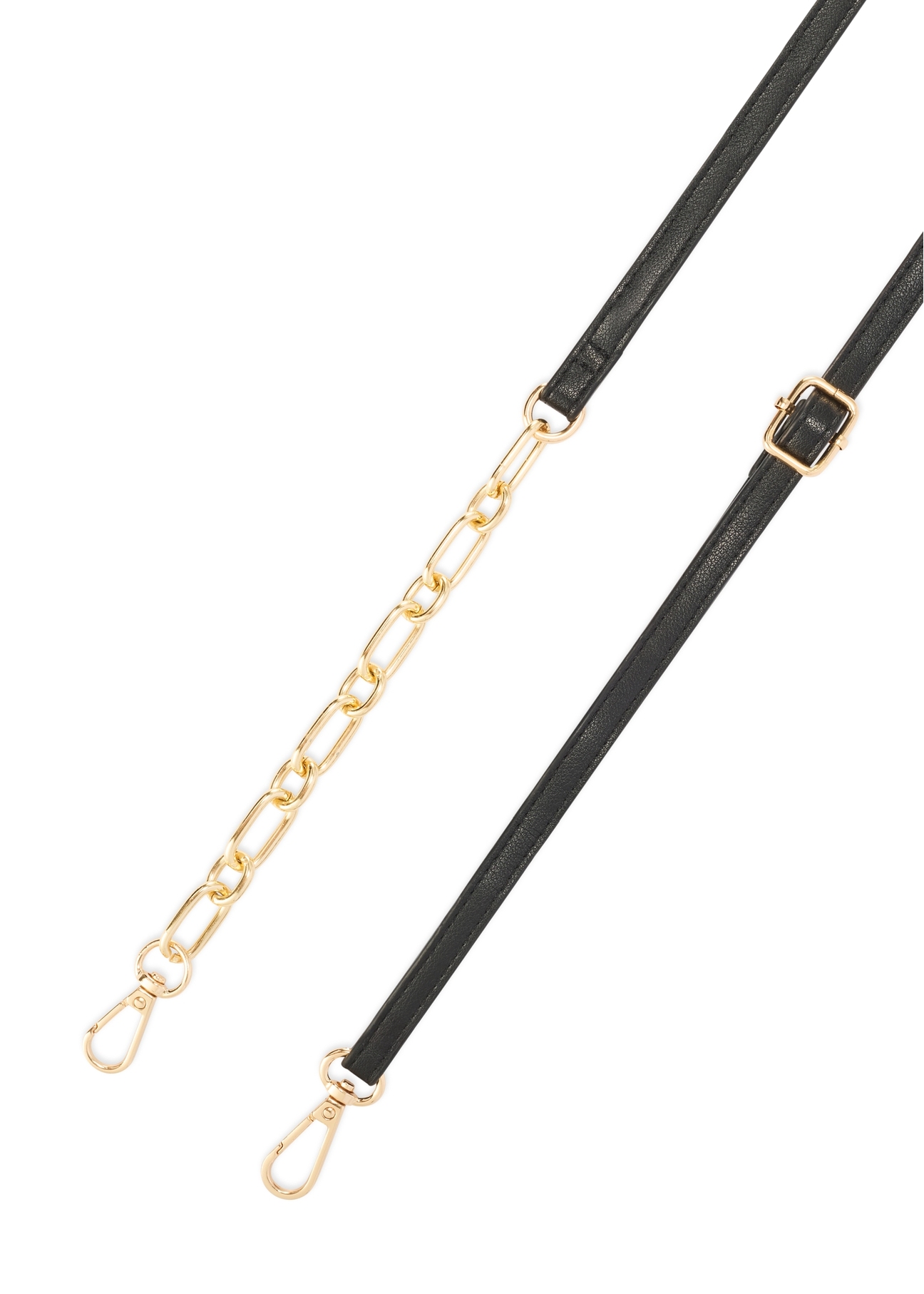 Small women's handbag in black TOREC-1178-9P(W26), view of the product strap on a white background.