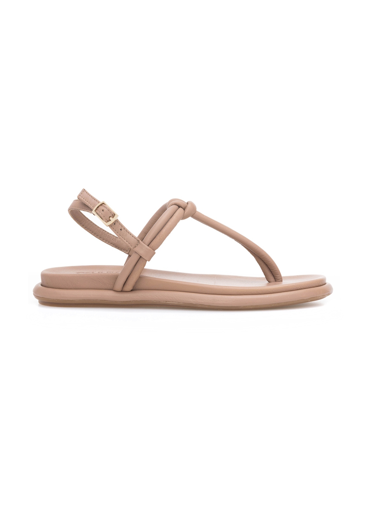 Ash beige leather sandals BUTYD-1165-93(W25), side view of the product on a white background.