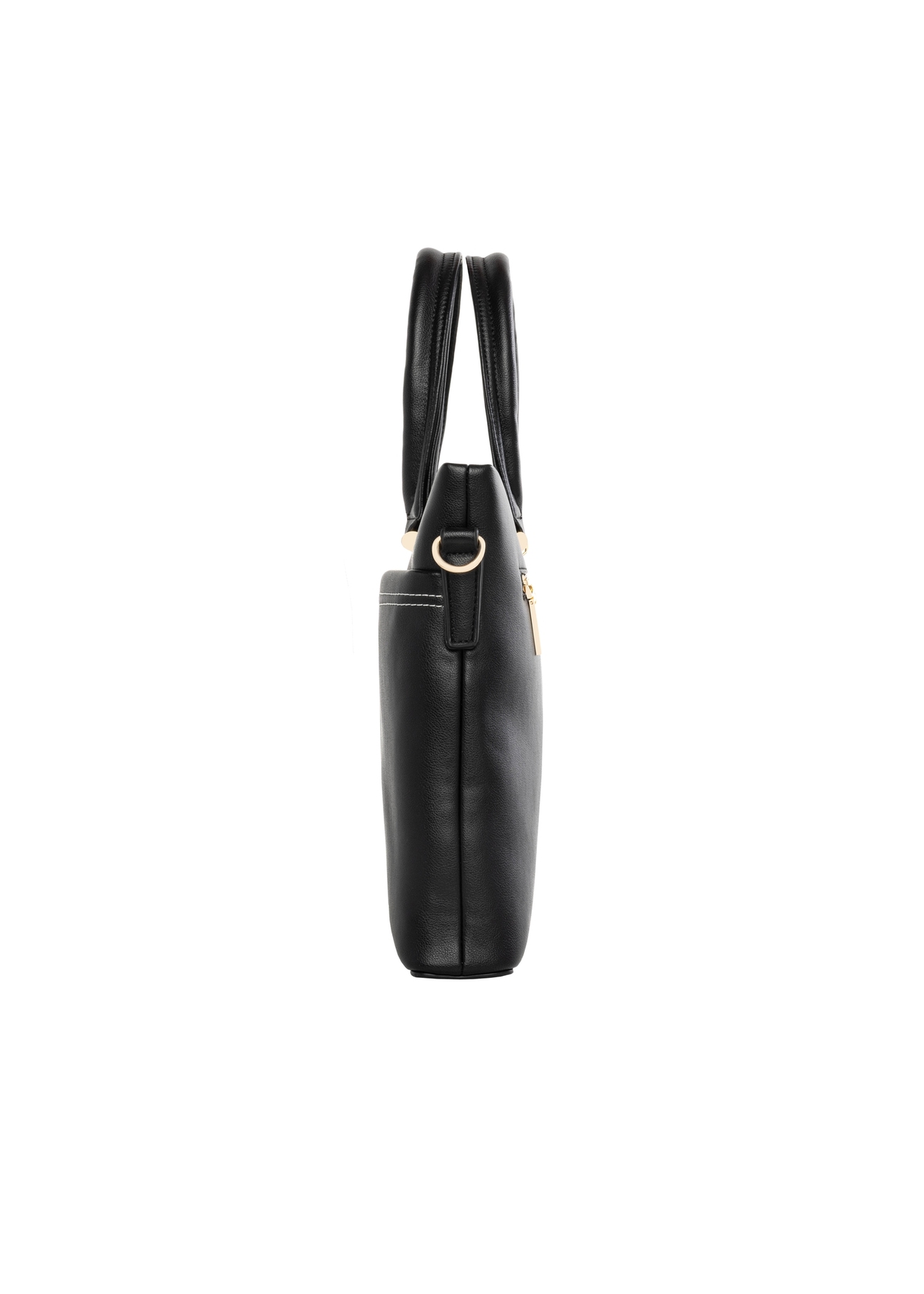 Black women's briefcase TOREC-1372-99(Z26) - side view of the product, on a white background.