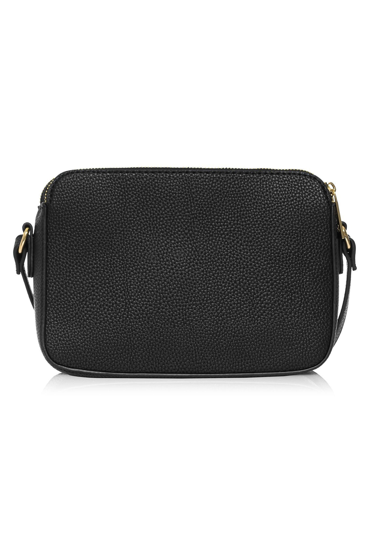 Black women's handbag with strap TOREC-0830B-99(Z25), product view from the back on a white background.