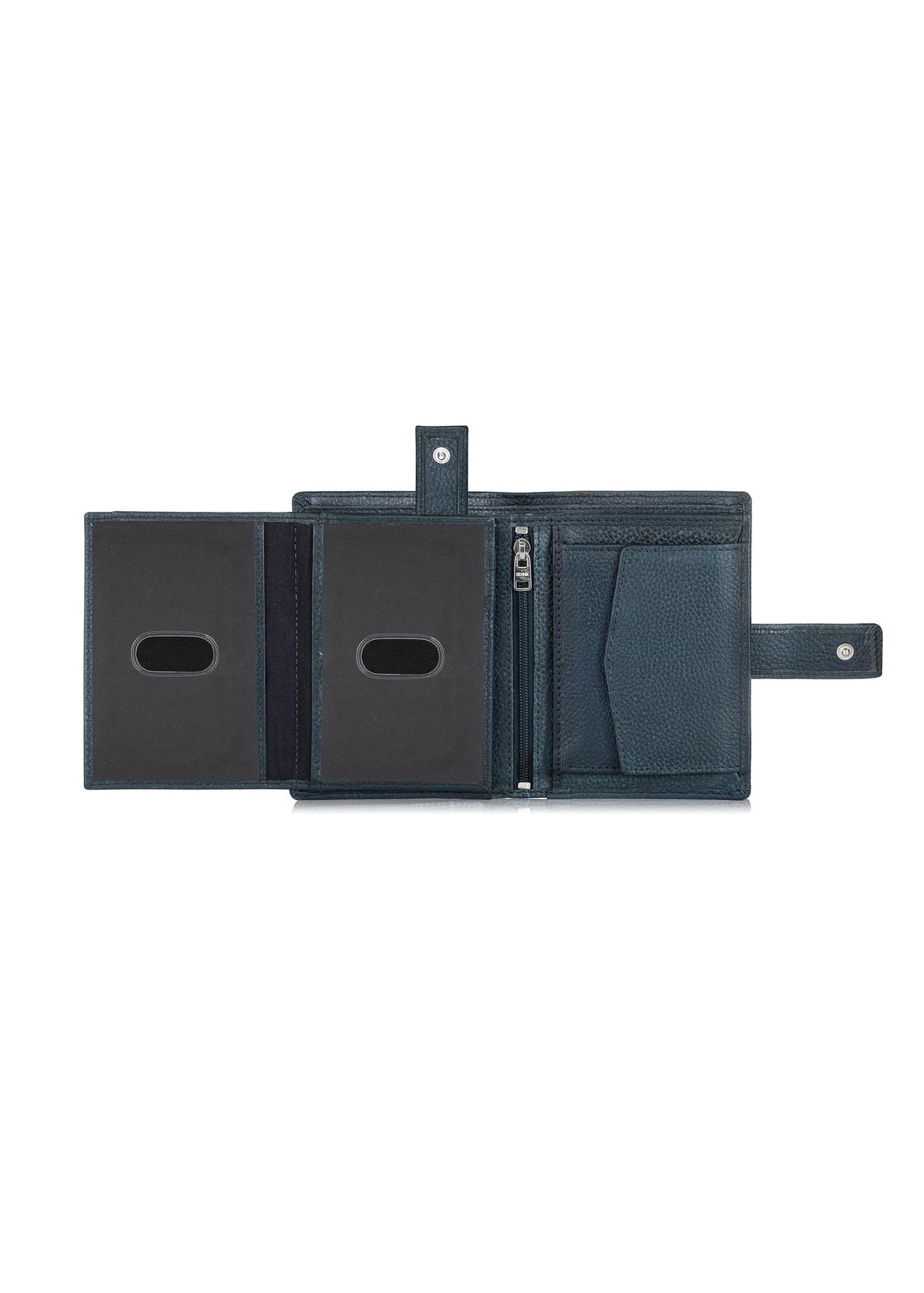 Men's navy blue leather wallet PORMS-0519-69(W23)-05