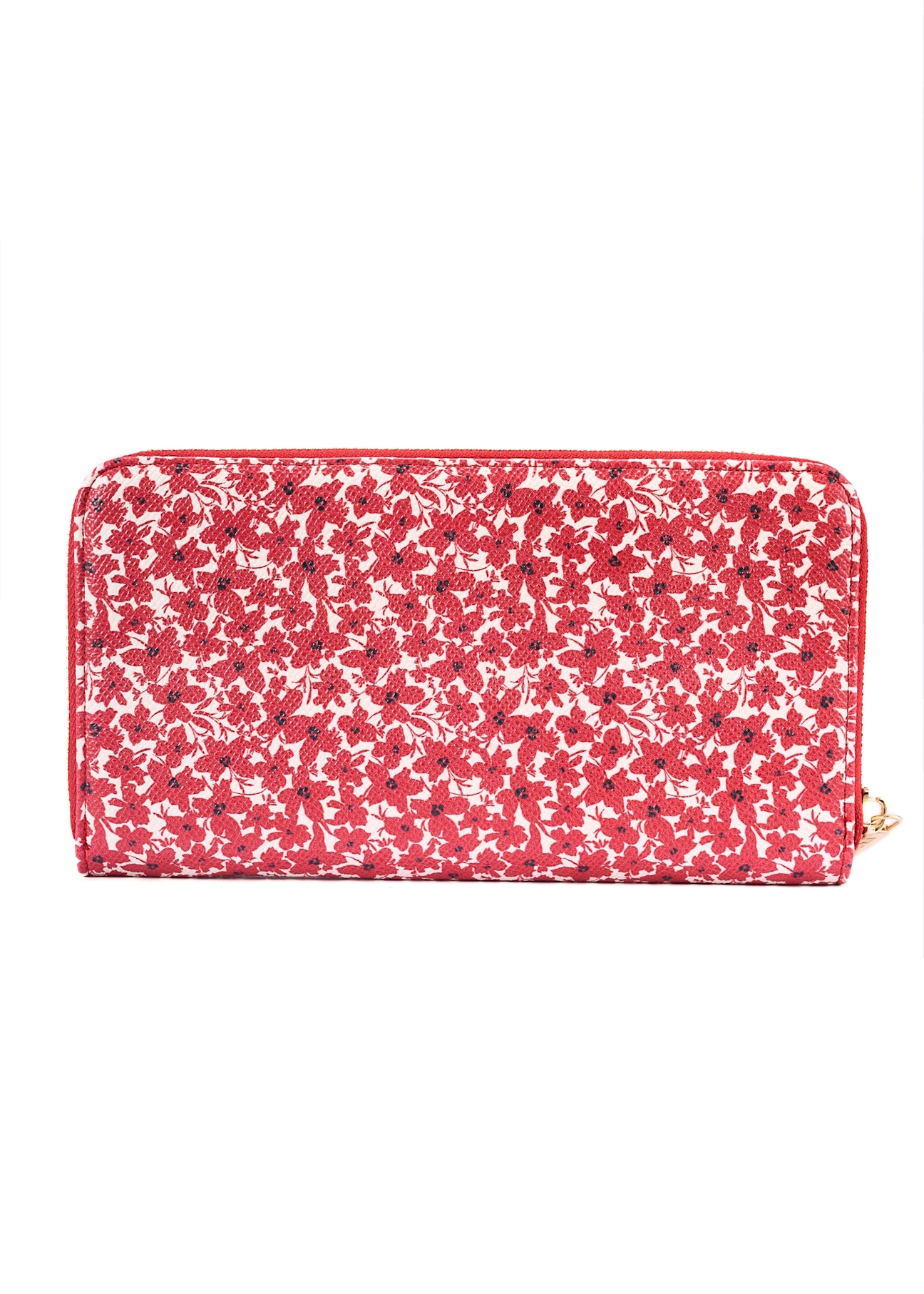 Large women's floral wallet POREC-0403-42(W25), product view from the back on a white background.