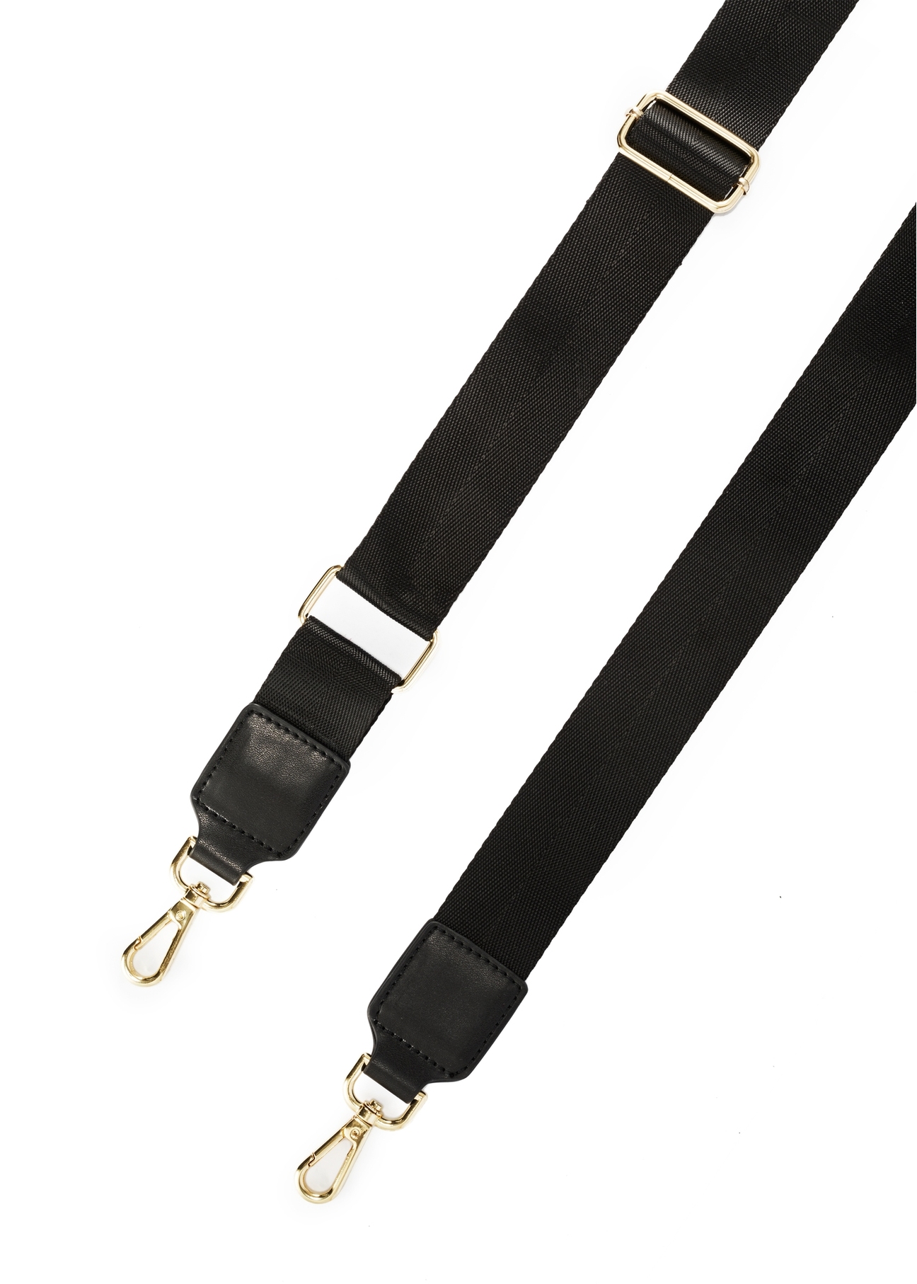 Black spacious women's laptop bag TOREN-0320-99(Z25), view of the detachable product strap, view on a white background.