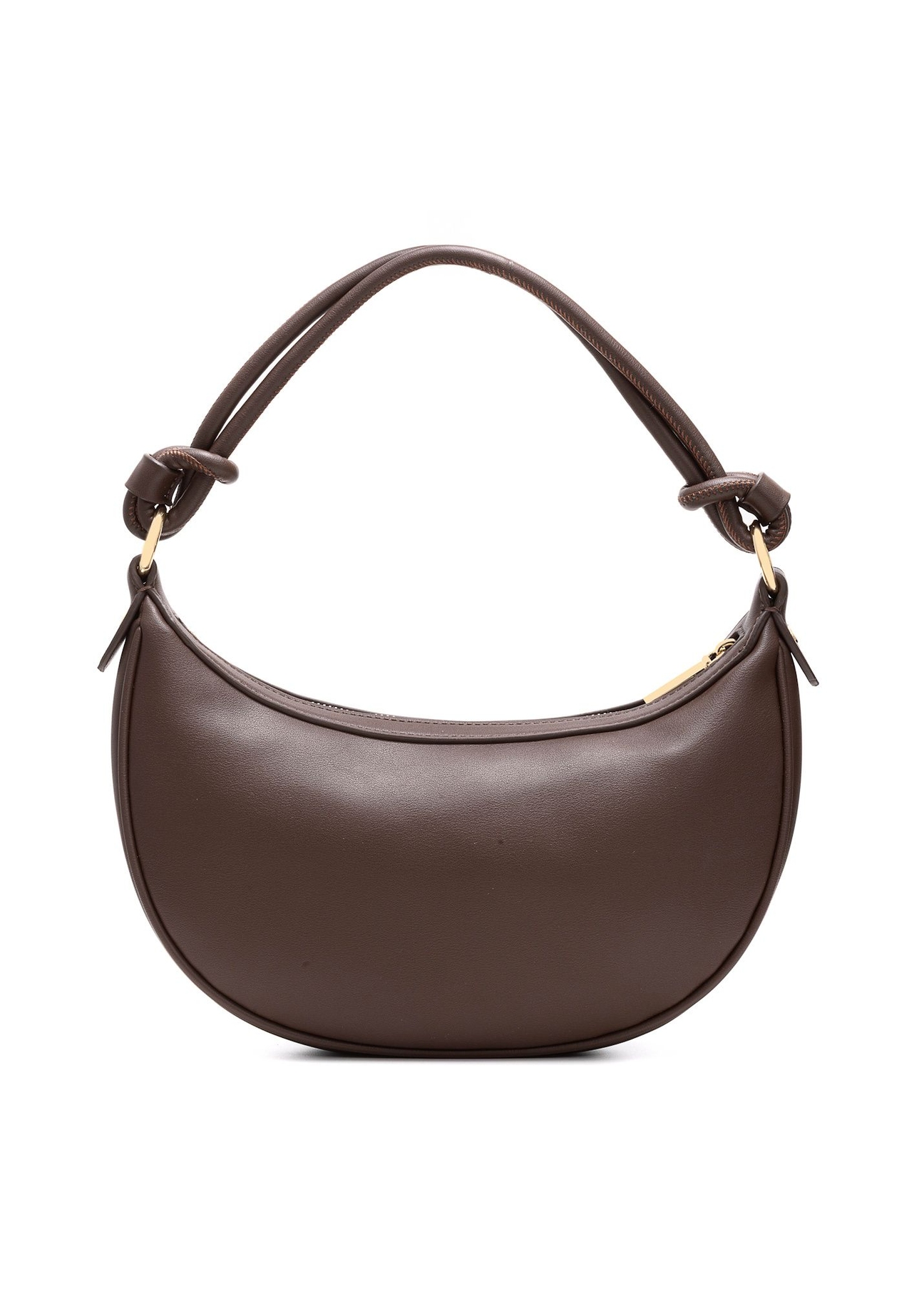 Brown small women's hobo bag TOREC-1097-1H(W26), product view from the back on a white background.