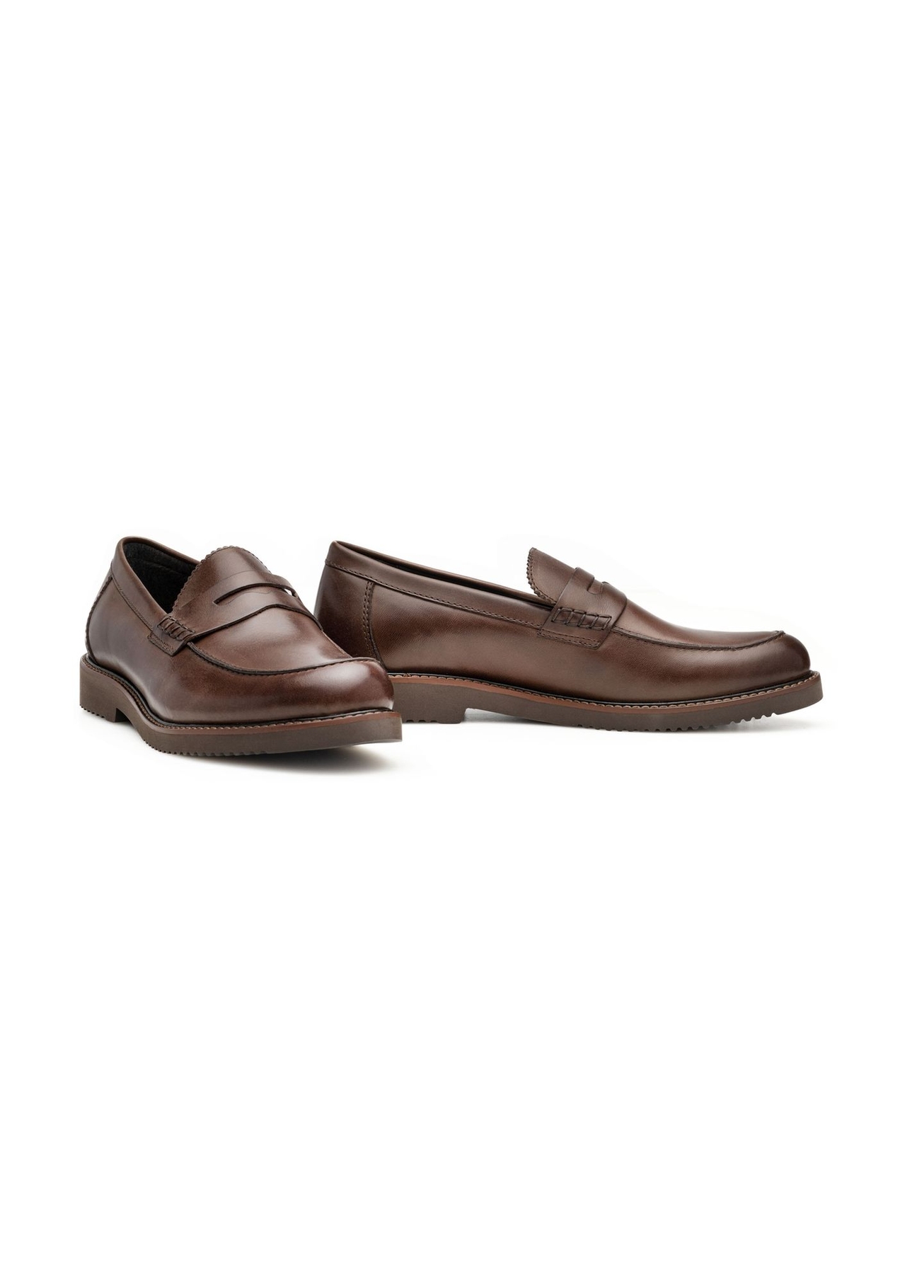 Dark brown leather men's loafers BUTYM-0502-1I(W26)