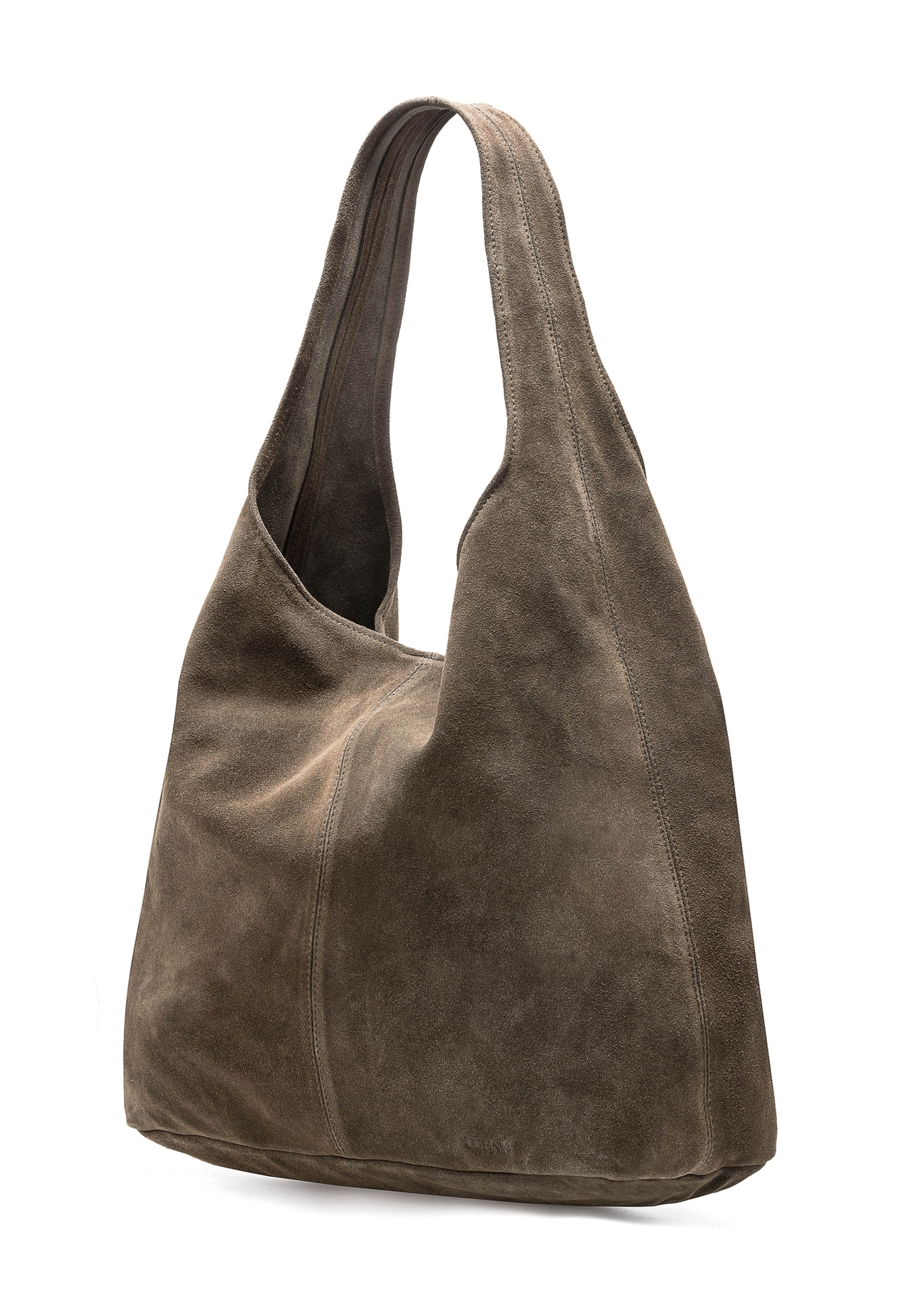 Women's suede shopper bag khaki TORES-1177-57(Z25)