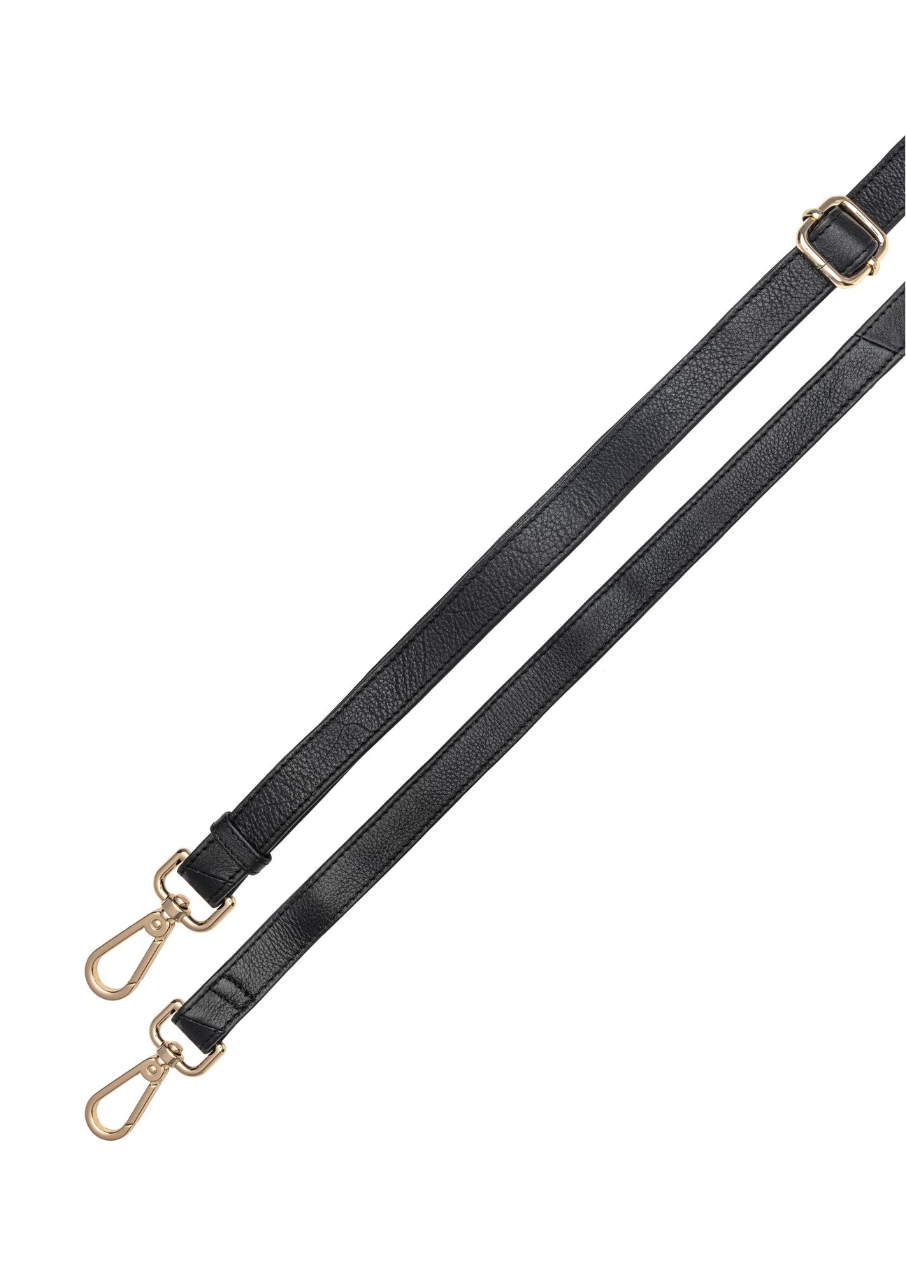 Black leather handbag TORES-0975F-99(Z26) - close-up of detail, on white background.