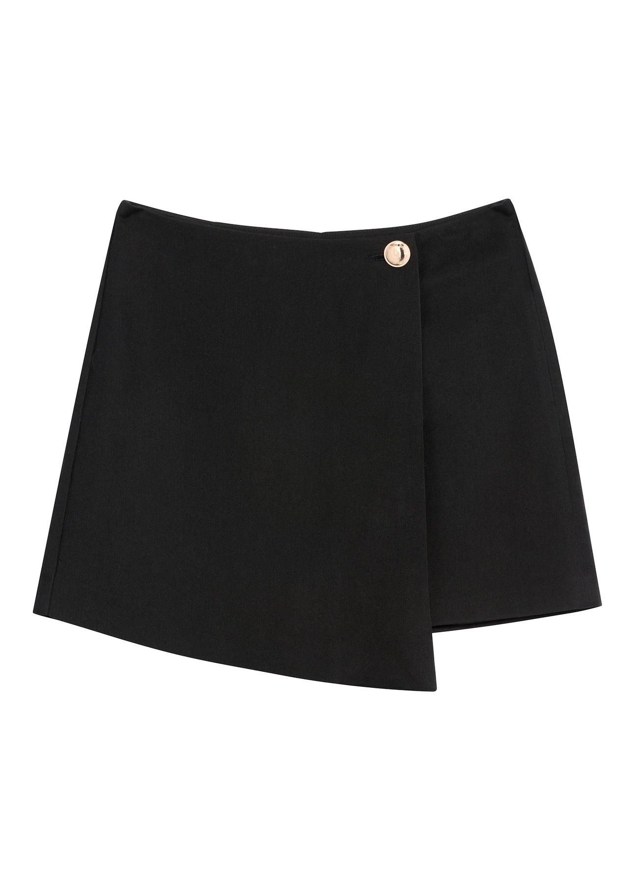 Women's black skirt-shorts SZODT-0008-99(W26) front product view, on white background.