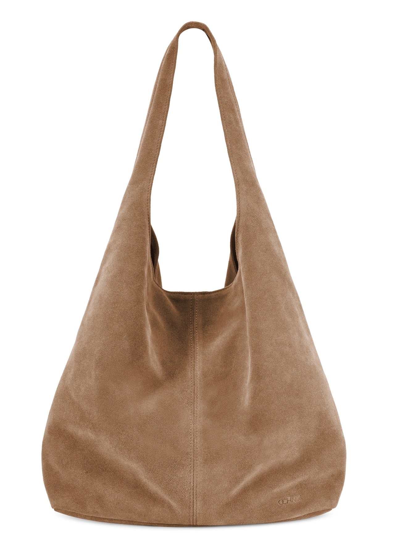 Beige suede women's shopper bag TORES-1177-1B(W26)