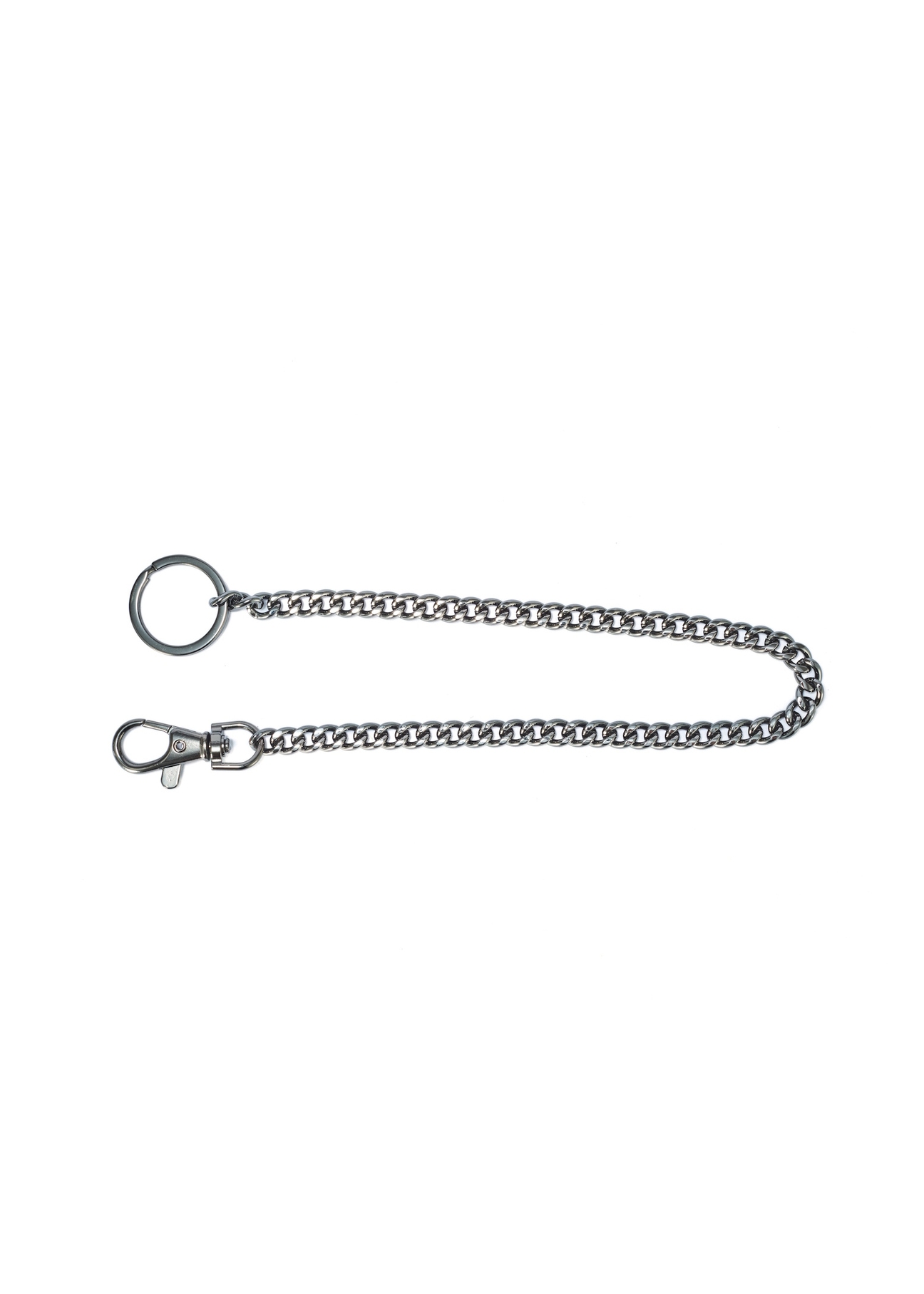 Men's black leather wallet PORMS-0633-99(W25), close-up of the key ring on a white background.